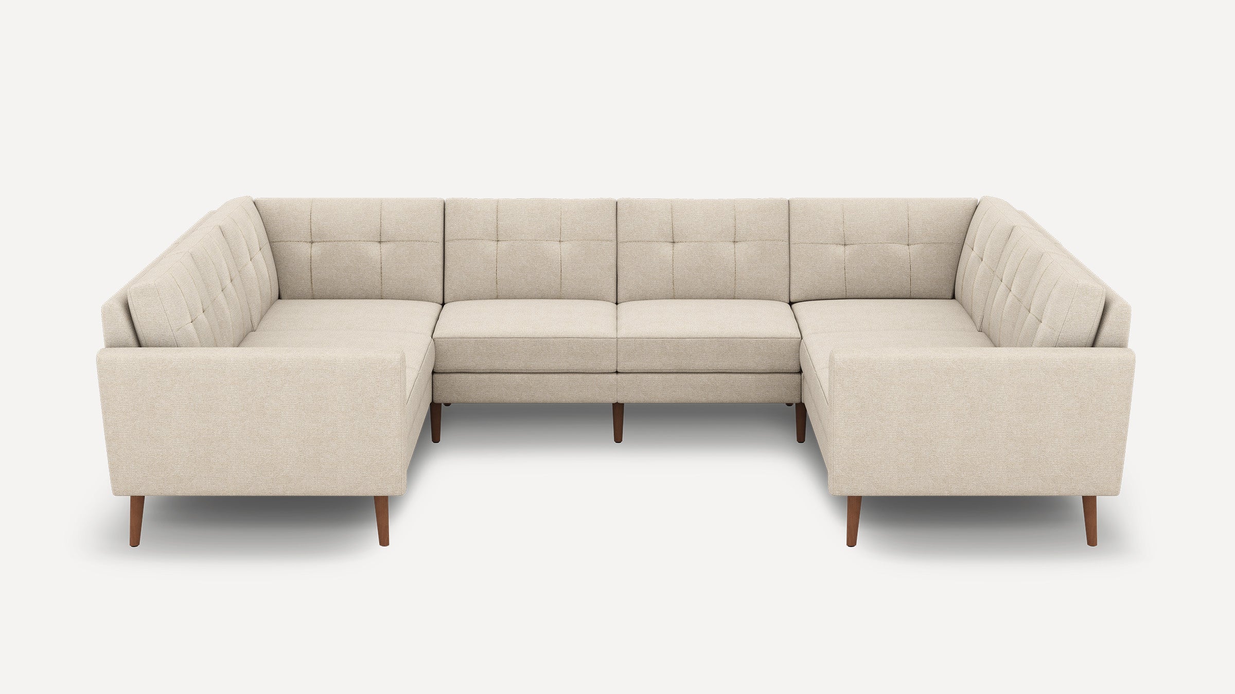 Nomad Plus 8-Seat U Sectional - Georgia Clay - Performance Chenille / Walnut - Wood / Block Arm