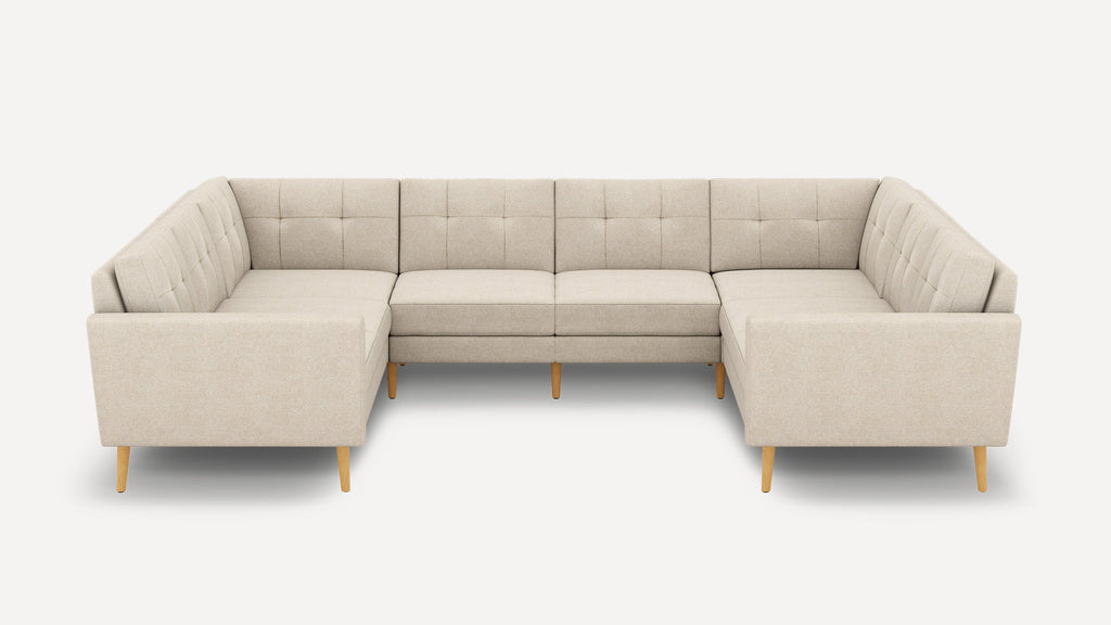 Nomad Plus 8-Seat U Sectional - Georgia Clay - Performance Chenille / Oak - Wood / Block Arm