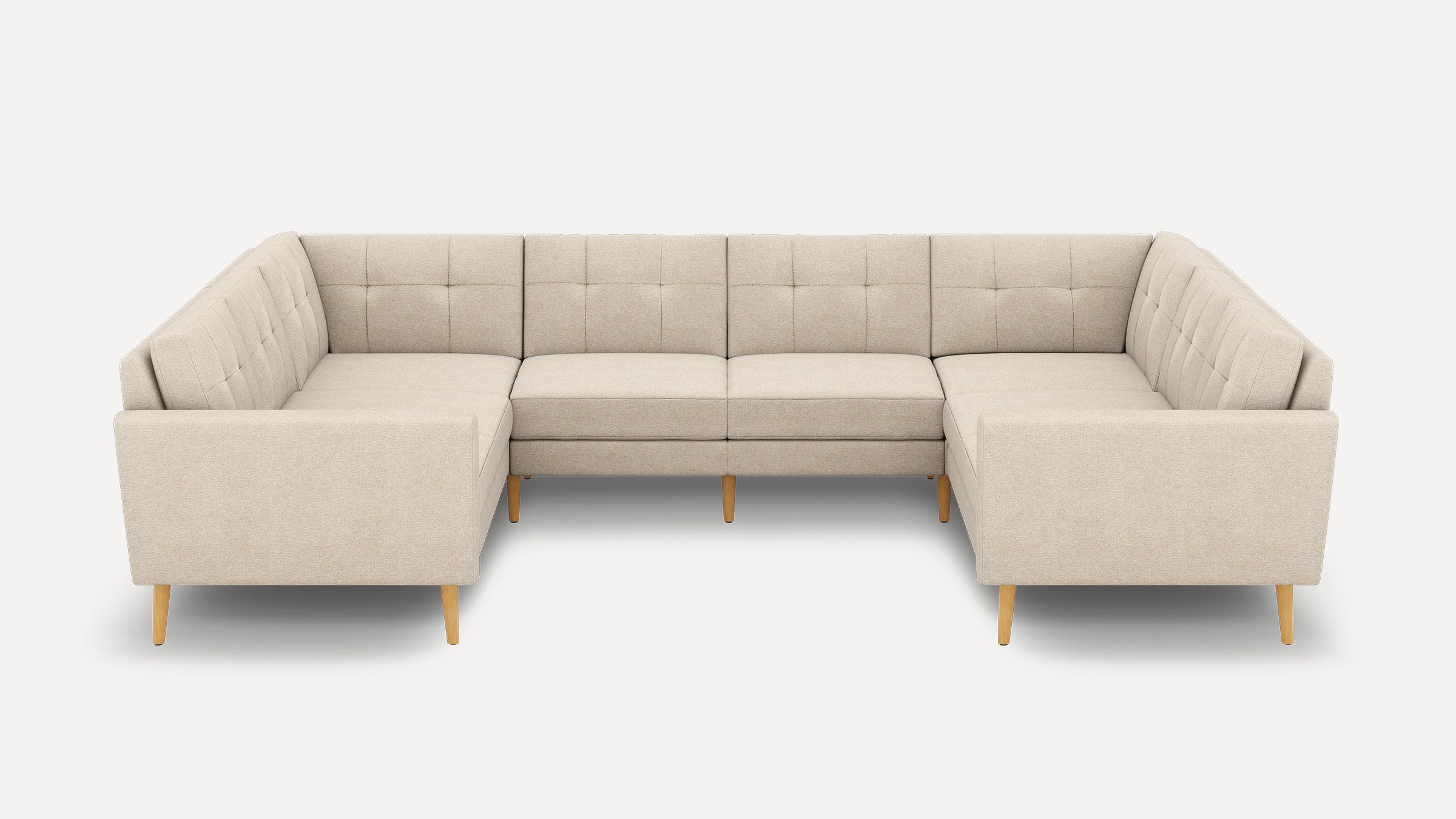 Nomad Plus 8-Seat U Sectional - Georgia Clay - Performance Chenille / Oak - Wood / Block Arm