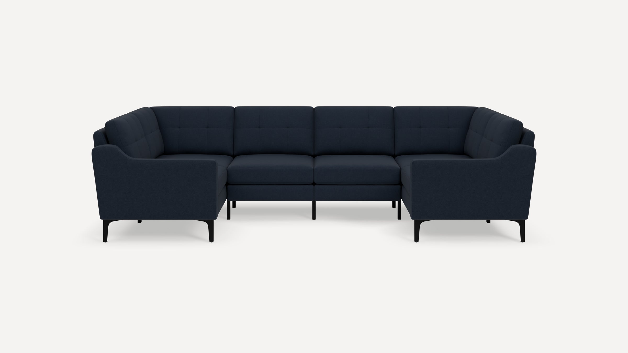 Nomad Plus 6-Seat U Sectional - Navy Blue - Performance Flatweave / Black - Metal / Slope Arm