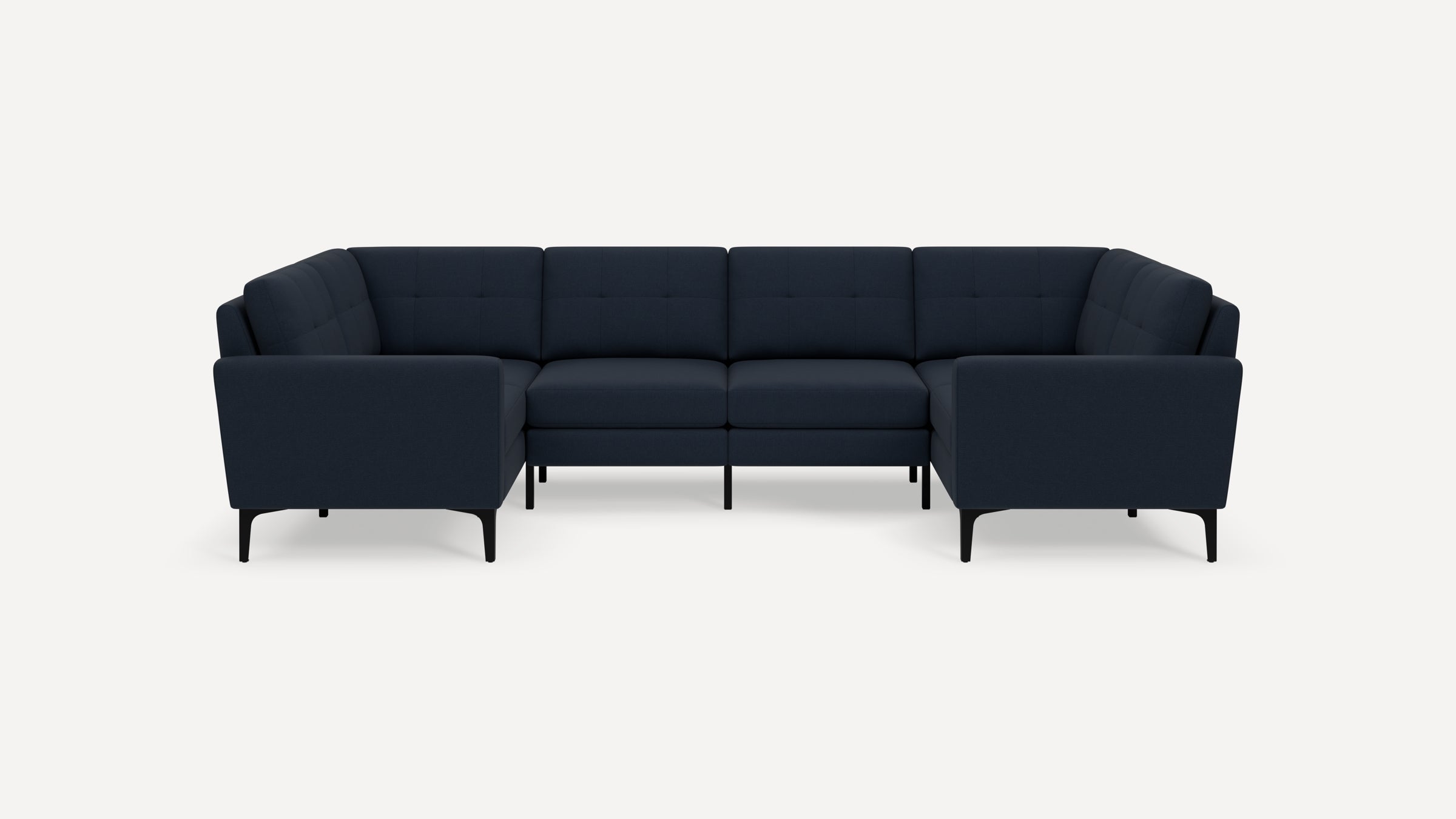Nomad Plus 6-Seat U Sectional - Navy Blue - Performance Flatweave / Black - Metal / Block Arm