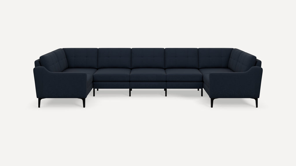 Nomad Plus 7-Seat U Sectional - Navy Blue - Performance Flatweave / Black - Metal / Slope Arm