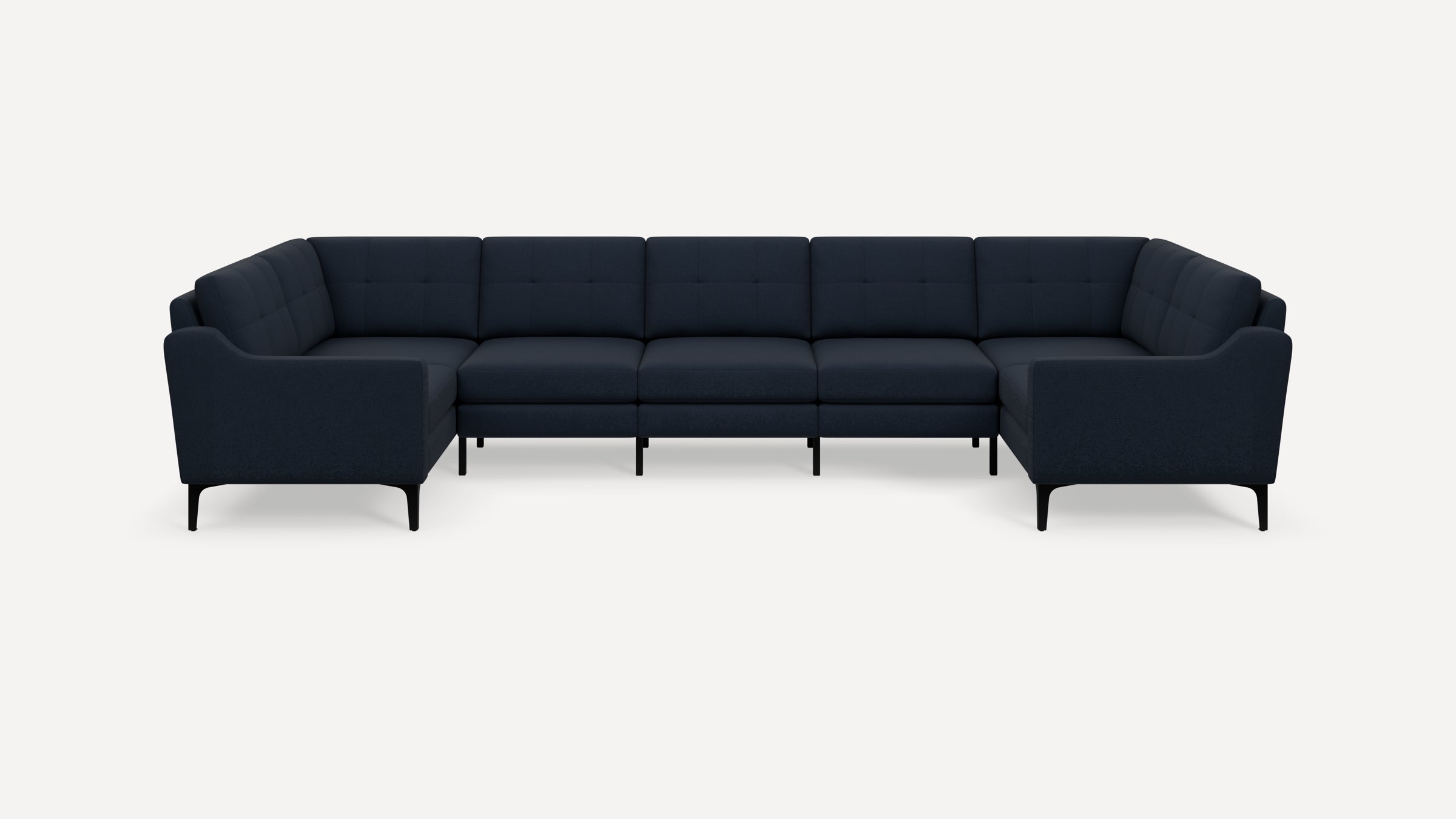 Nomad Plus 7-Seat U Sectional - Navy Blue - Performance Flatweave / Black - Metal / Slope Arm
