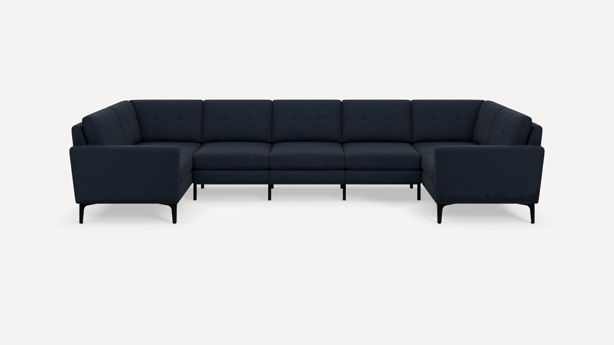 Nomad Plus 7-Seat U Sectional - Navy Blue - Performance Flatweave / Black - Metal / Block Arm