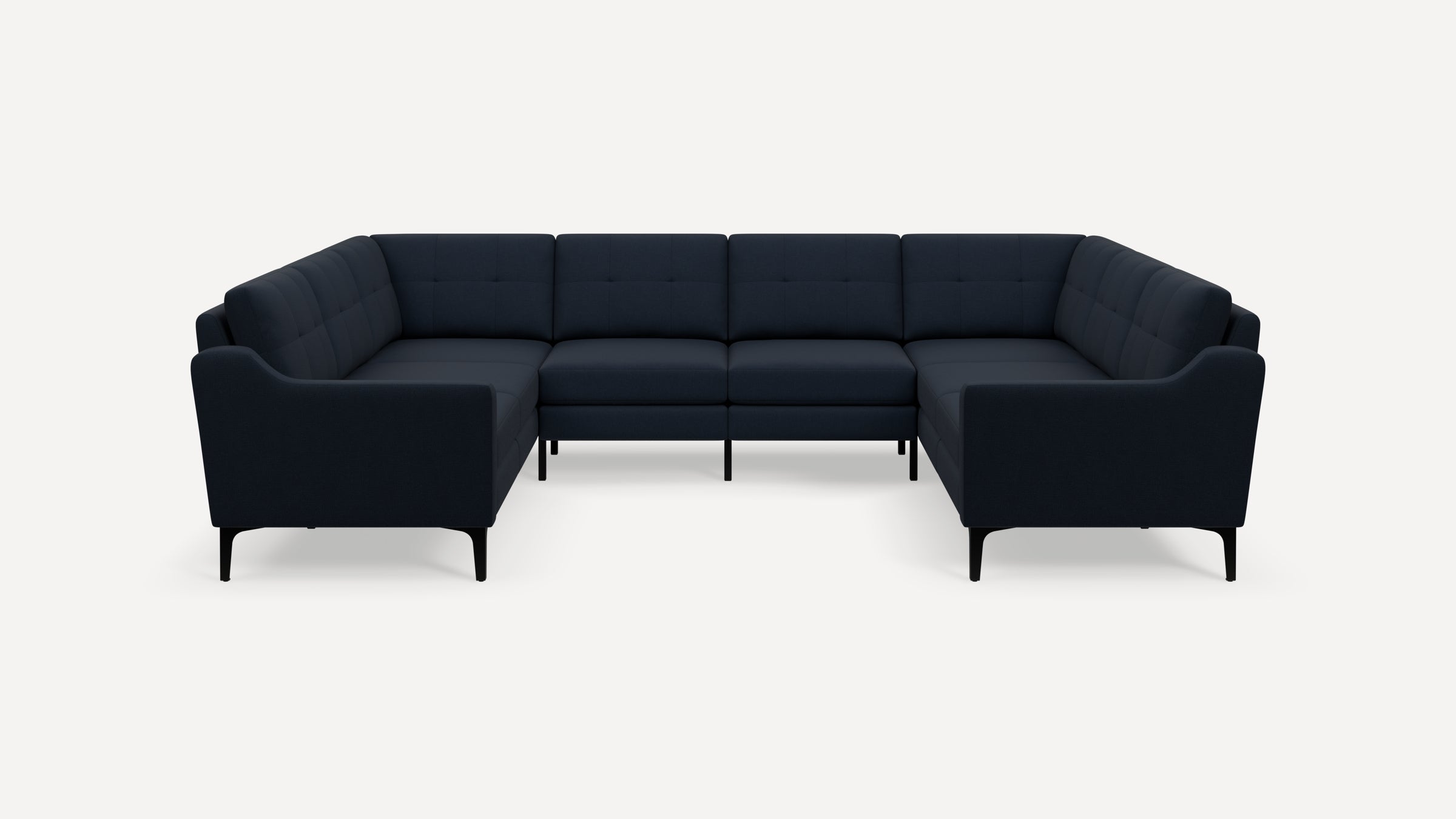 Nomad Plus 8-Seat U Sectional - Navy Blue - Performance Flatweave / Black - Metal / Slope Arm