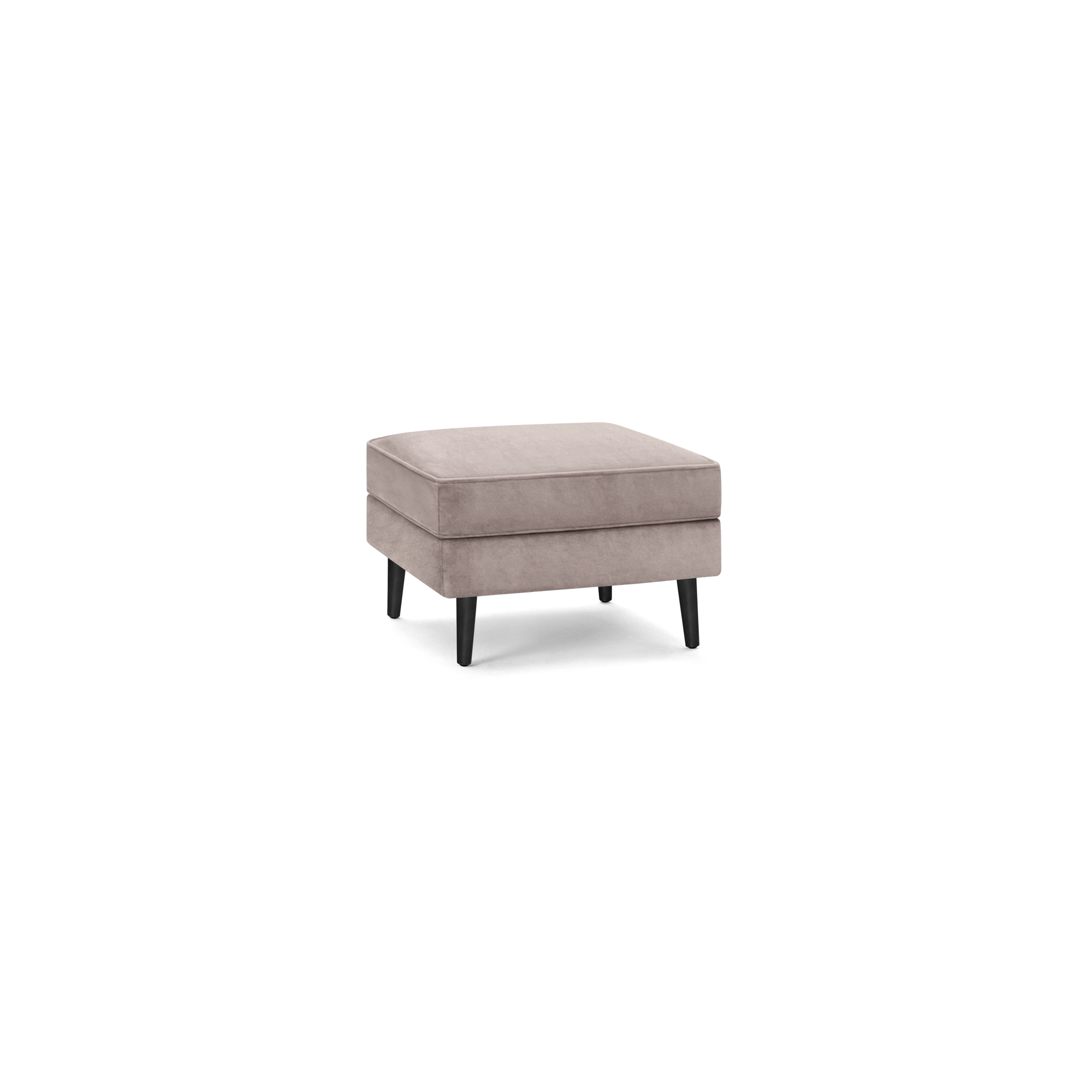 beige ottoman with black legs
