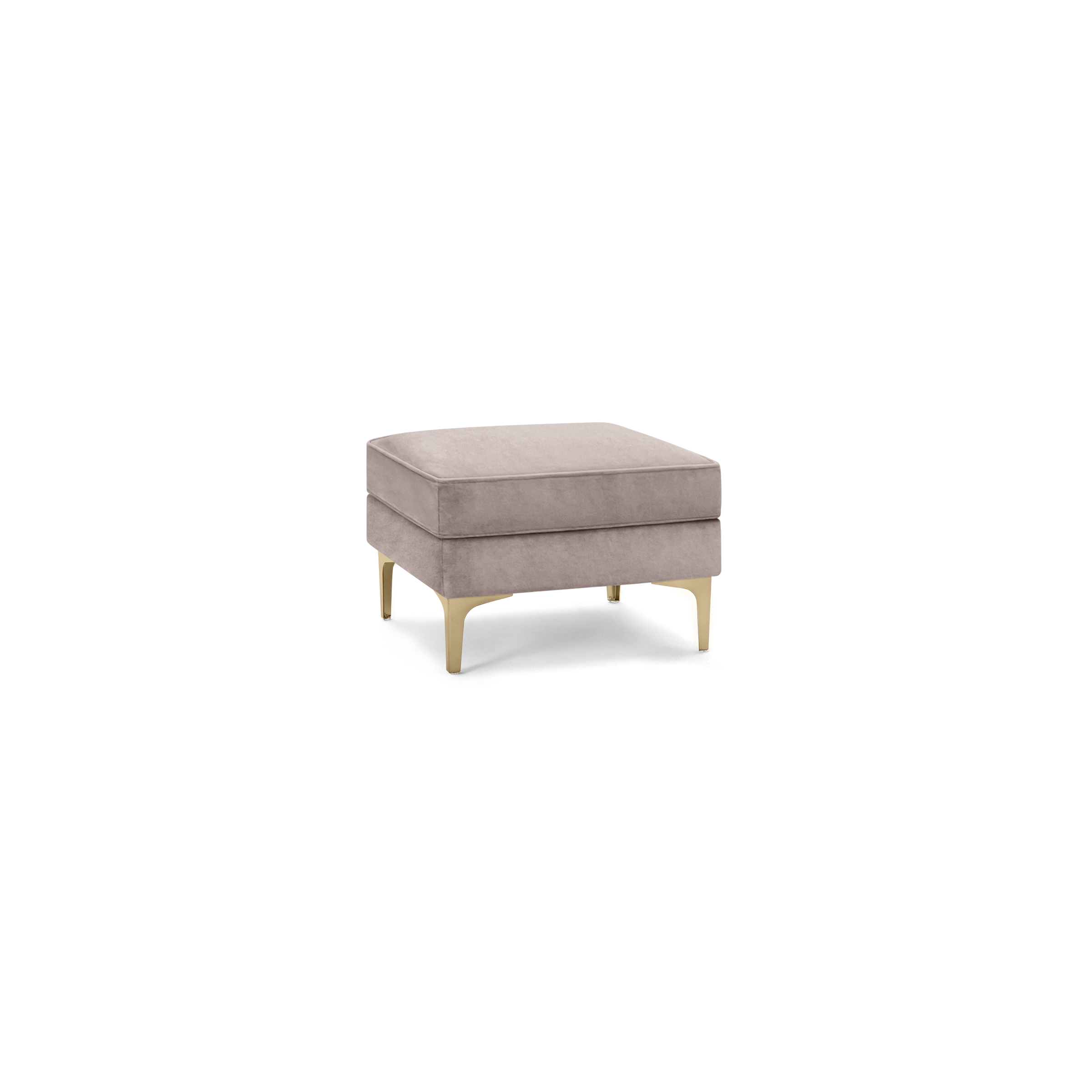 Nomad Velvet Ottoman - Dusk - Performance Velvet / Brass - Metal