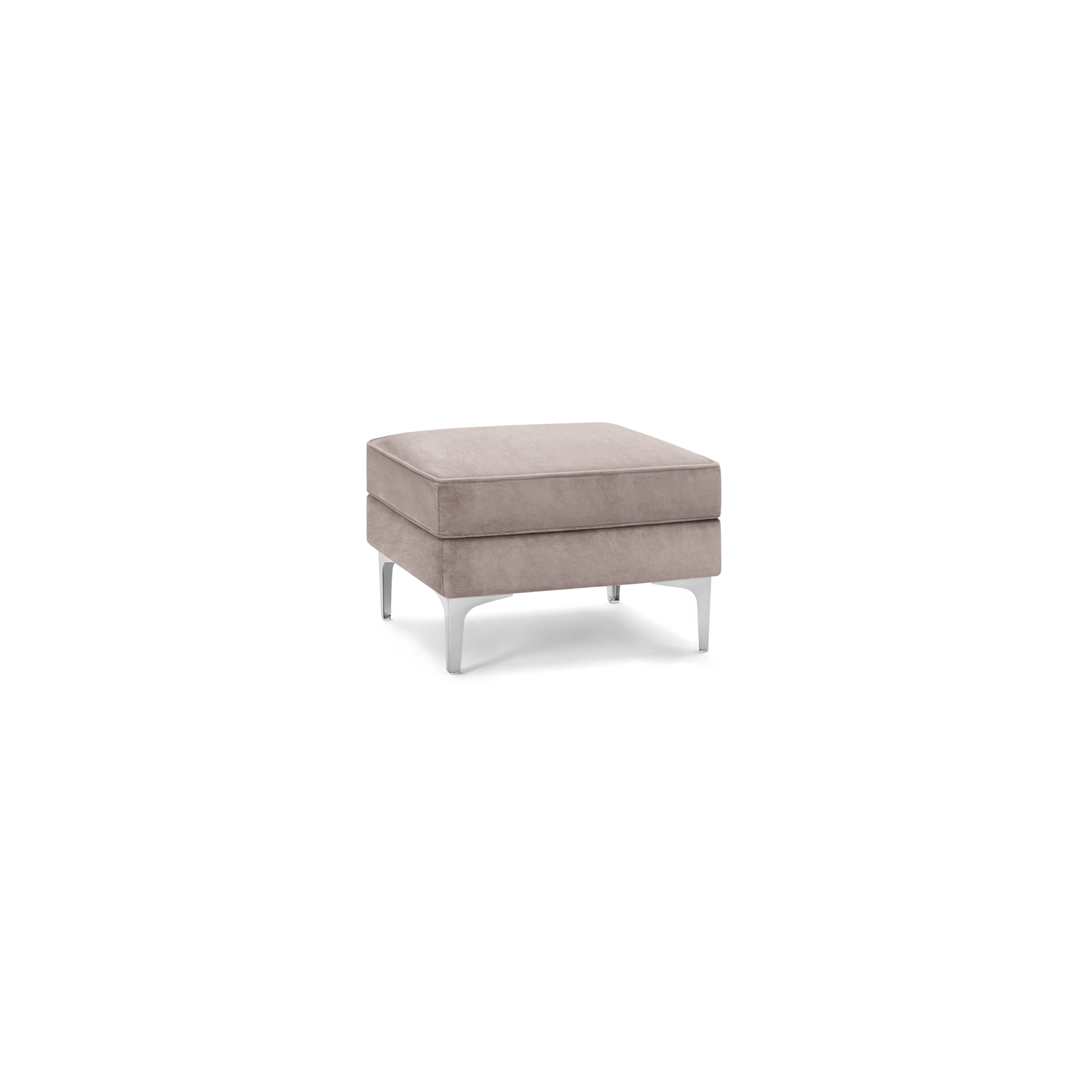 Nomad Velvet Ottoman - Dusk - Performance Velvet / Chrome - Metal