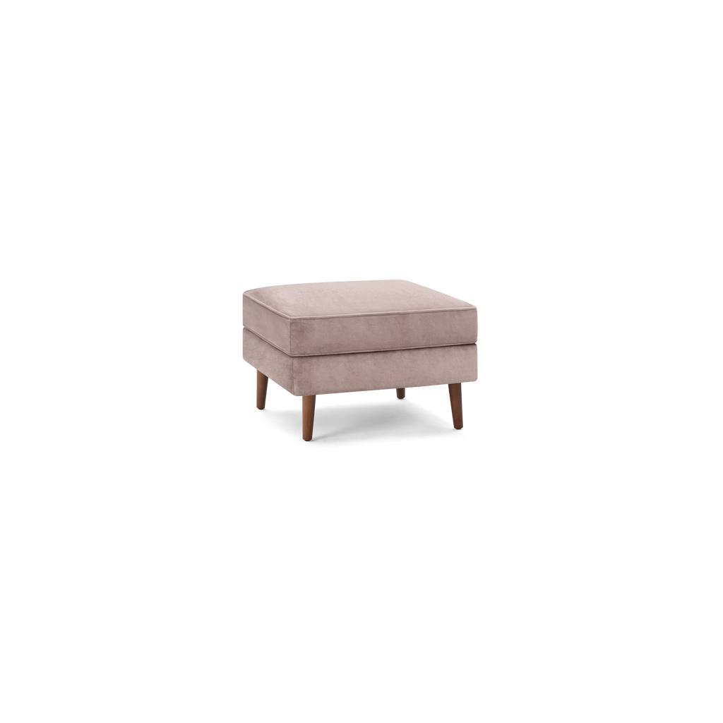 Nomad Velvet Ottoman - Dusk - Performance Velvet / Walnut - Wood