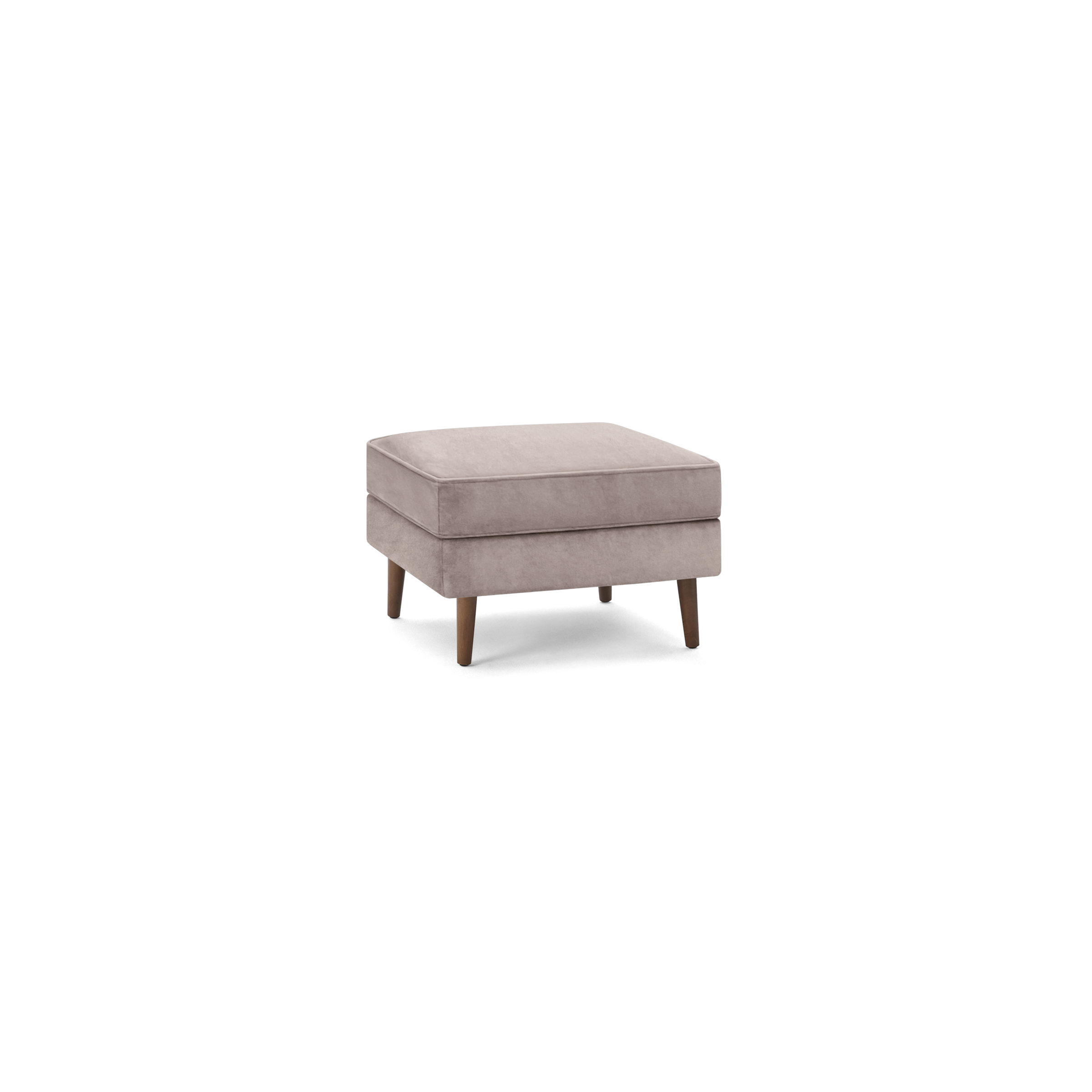 Nomad Velvet Ottoman - Dusk - Performance Velvet / Walnut - Wood