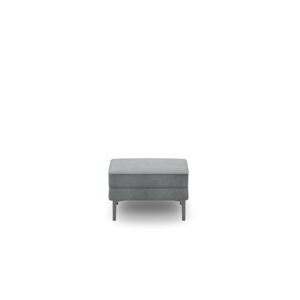 Nomad Velvet Ottoman - Feather - Performance Velvet / Black - Metal