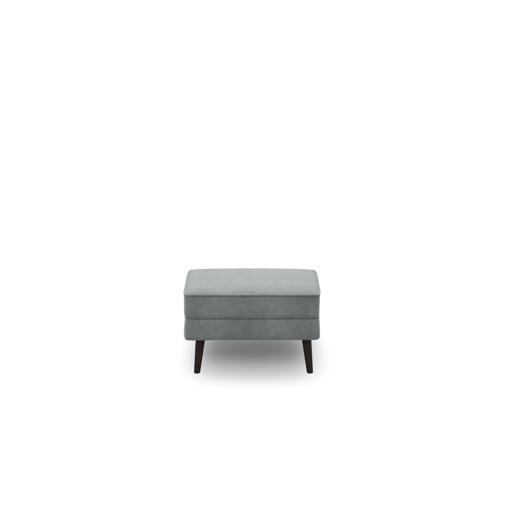 Nomad Velvet Ottoman - Feather - Performance Velvet / Ebony - Wood