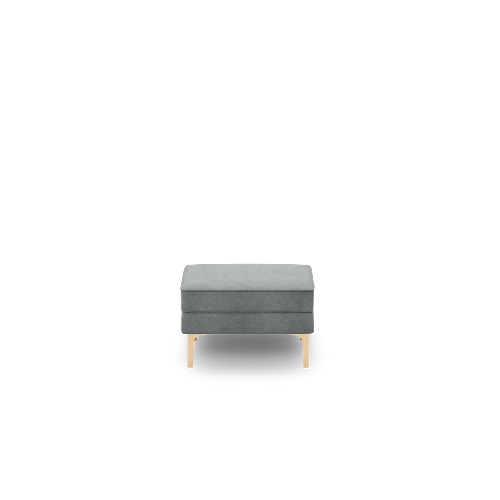 Nomad Velvet Ottoman - Feather - Performance Velvet / Brass - Metal