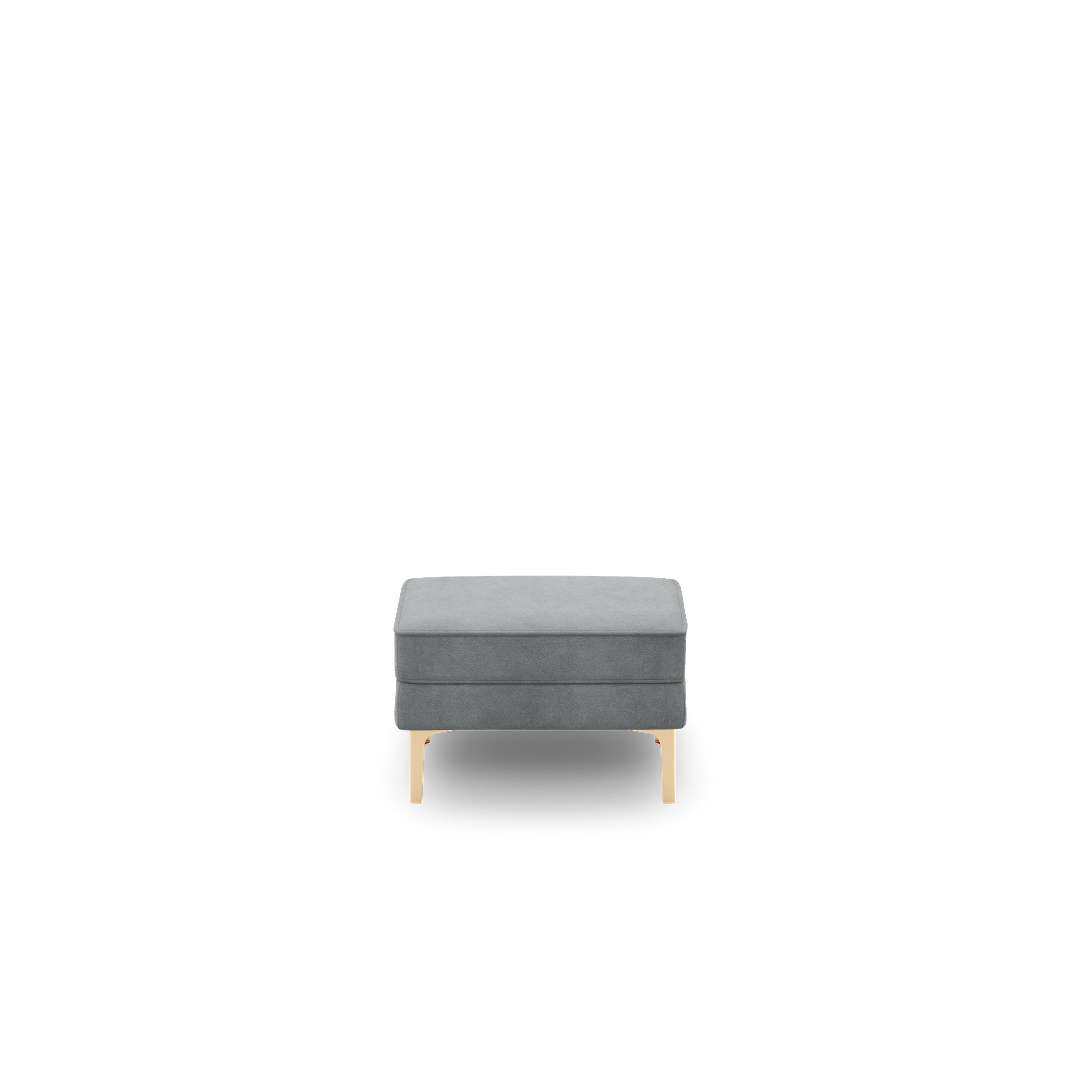 Nomad Velvet Ottoman - Feather - Performance Velvet / Brass - Metal