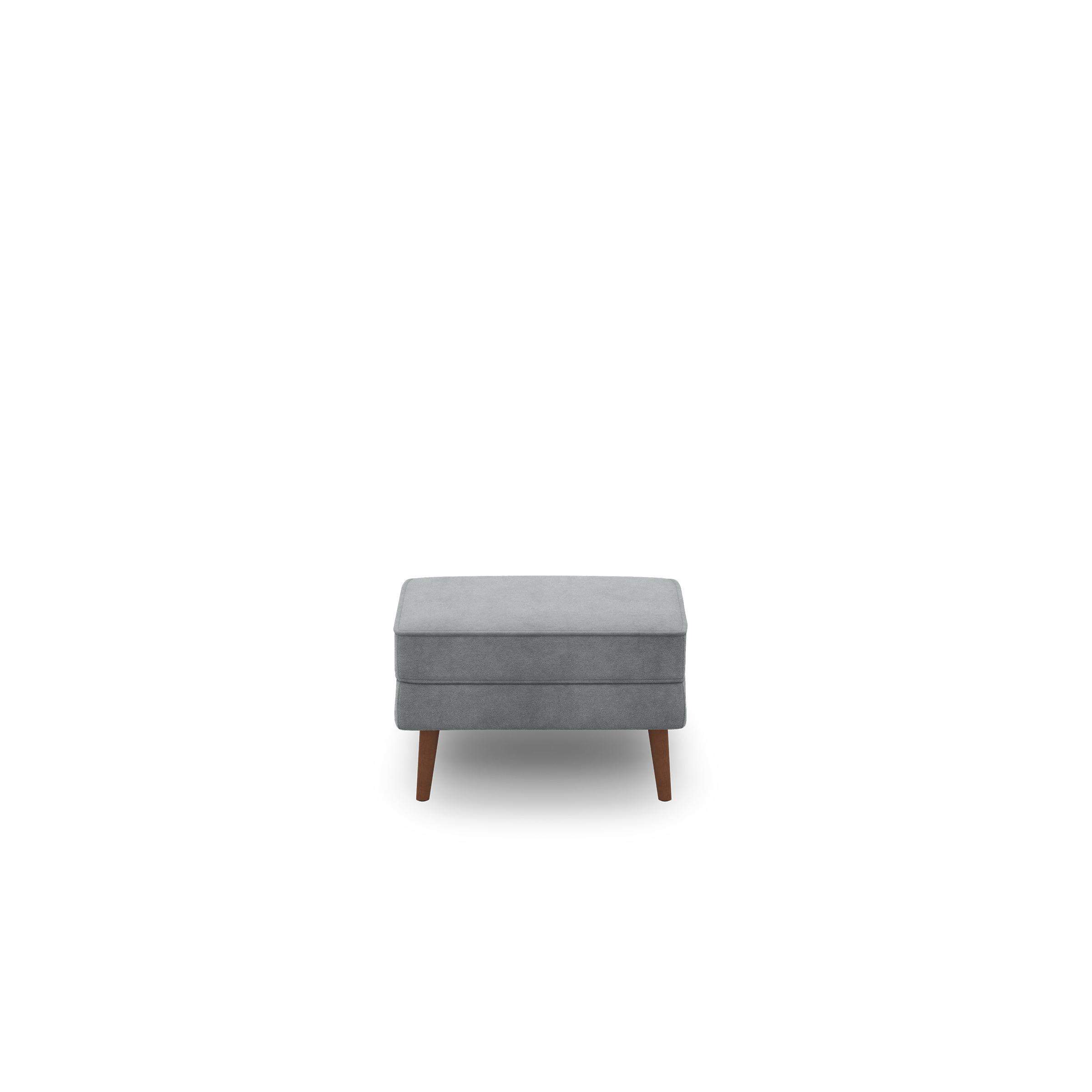 Nomad Velvet Ottoman - Feather - Performance Velvet / Walnut - Wood