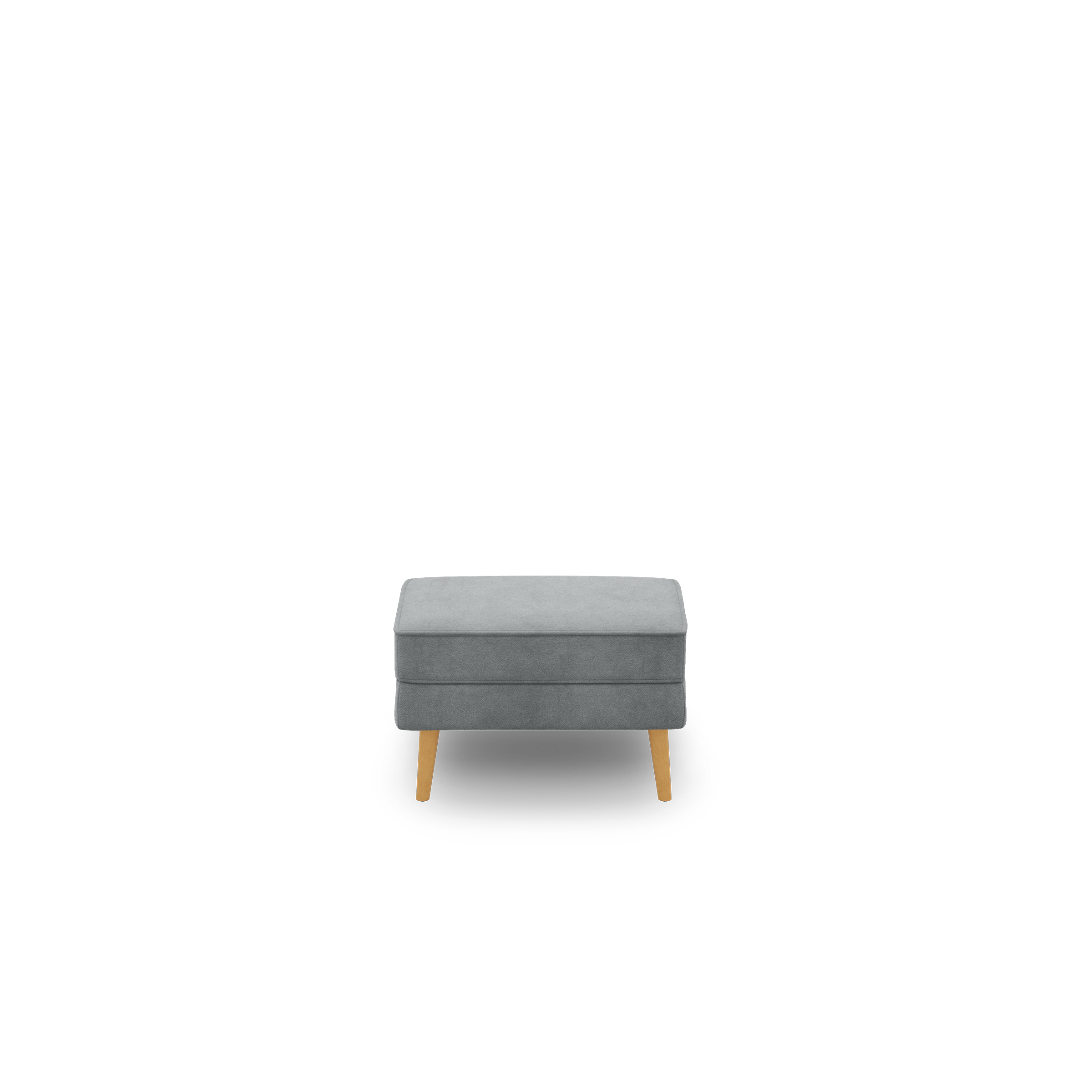 Nomad Velvet Ottoman - Feather - Performance Velvet / Oak - Wood