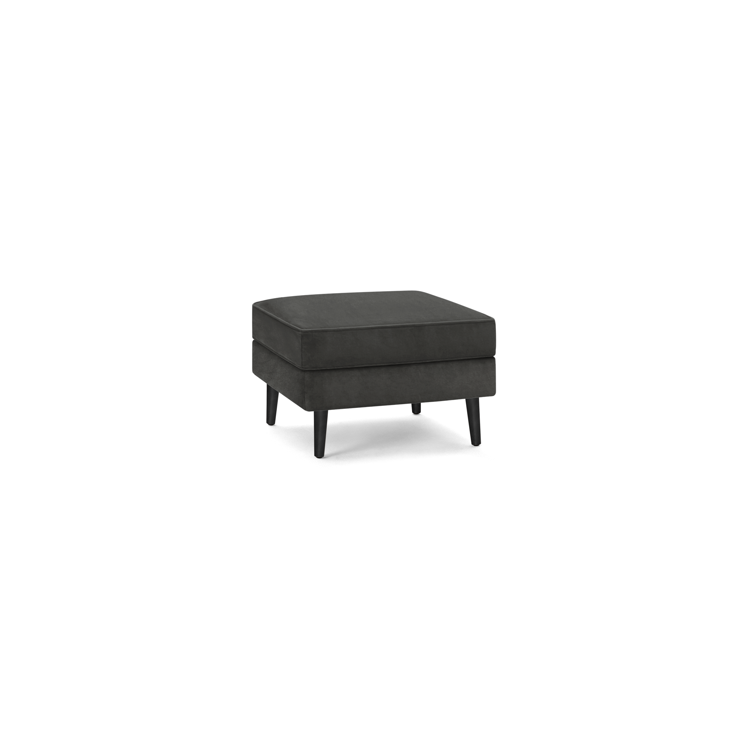 Nomad Velvet Ottoman - Graphite Gray - Performance Velvet / Ebony - Wood