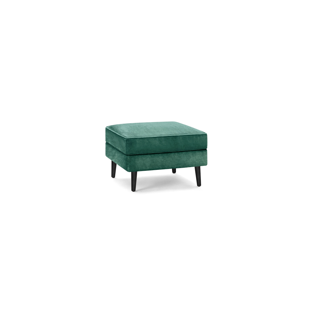 Nomad Velvet Ottoman - Jade - Performance Velvet / Ebony - Wood