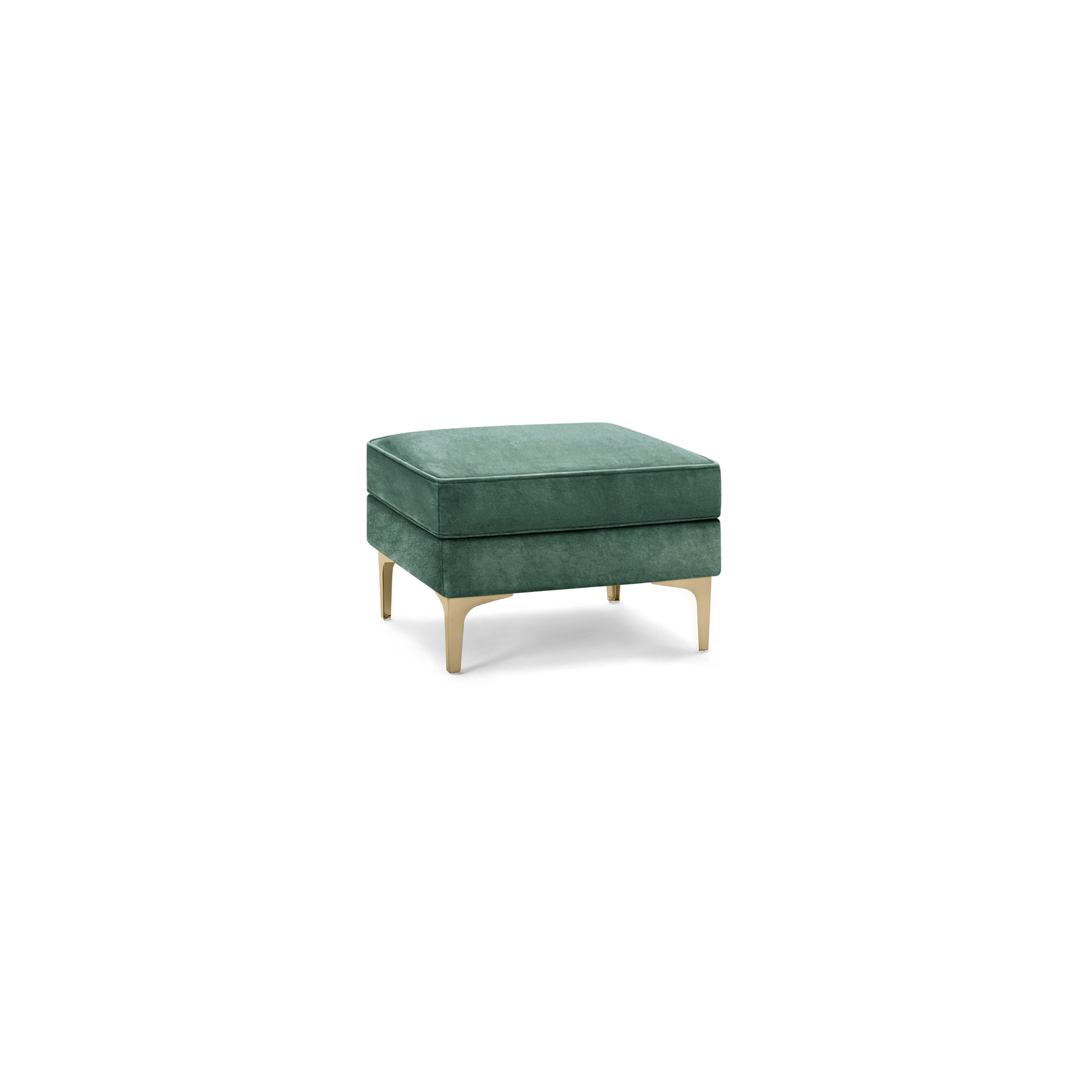 Nomad Velvet Ottoman - Jade - Performance Velvet / Brass - Metal