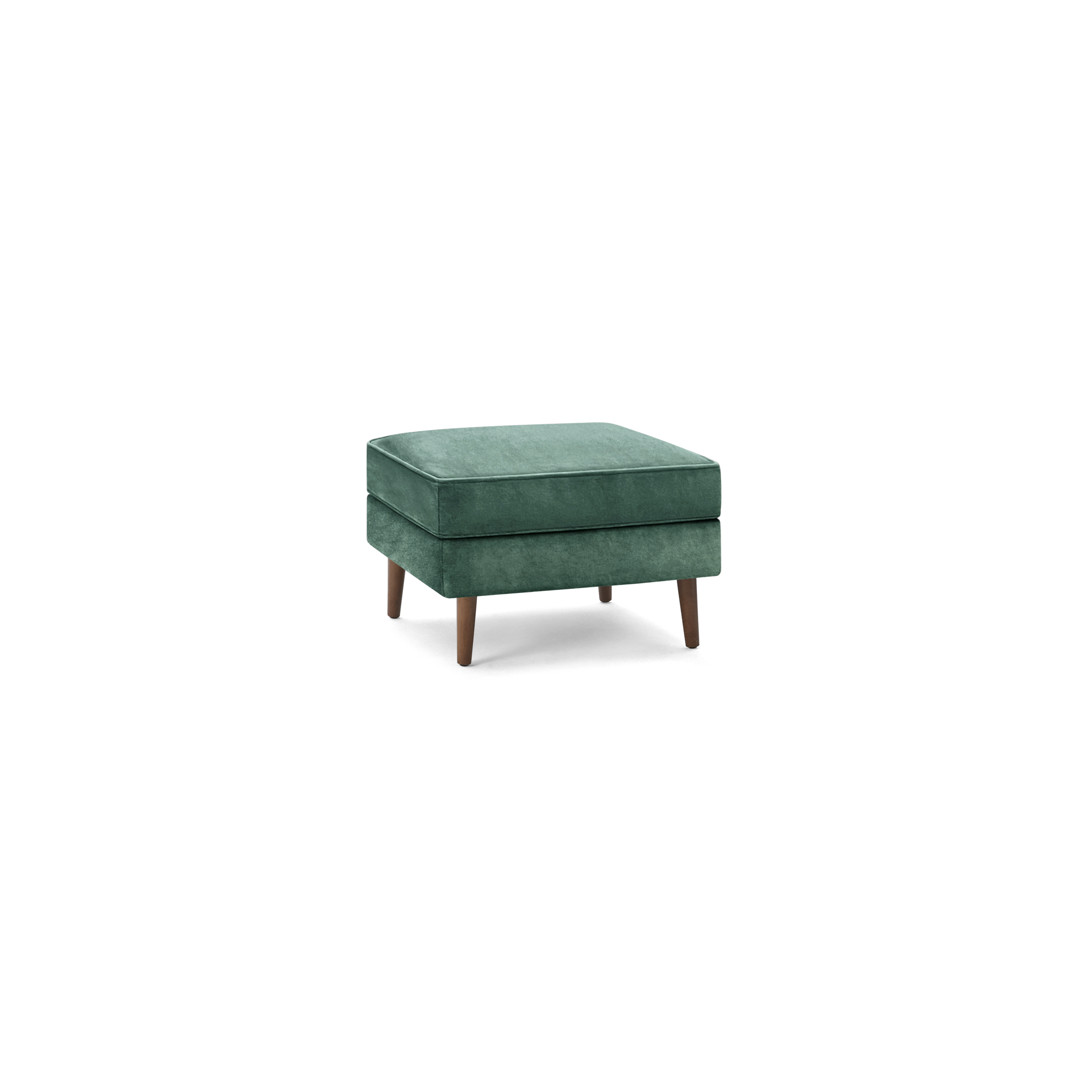 Nomad Velvet Ottoman - Jade - Performance Velvet / Walnut - Wood