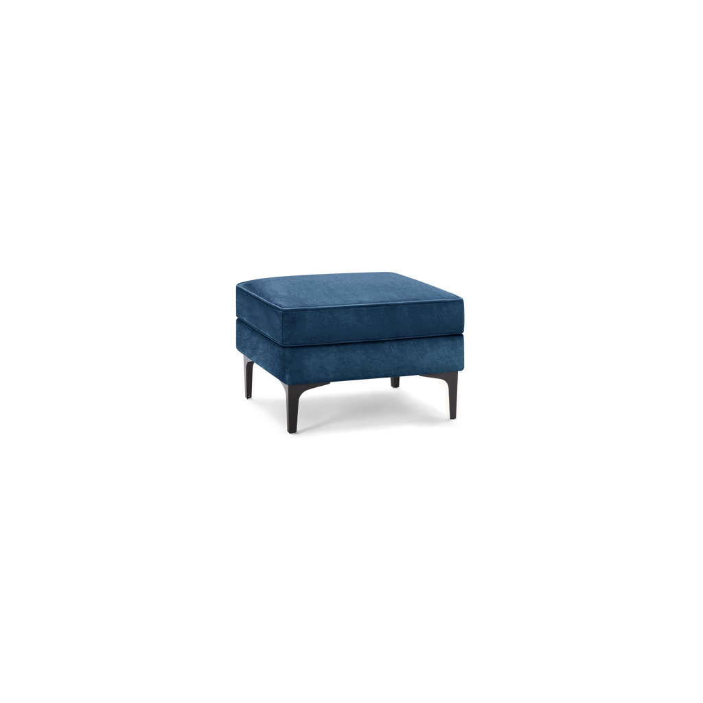 Nomad Velvet Ottoman - Midnight - Performance Velvet / Black - Metal