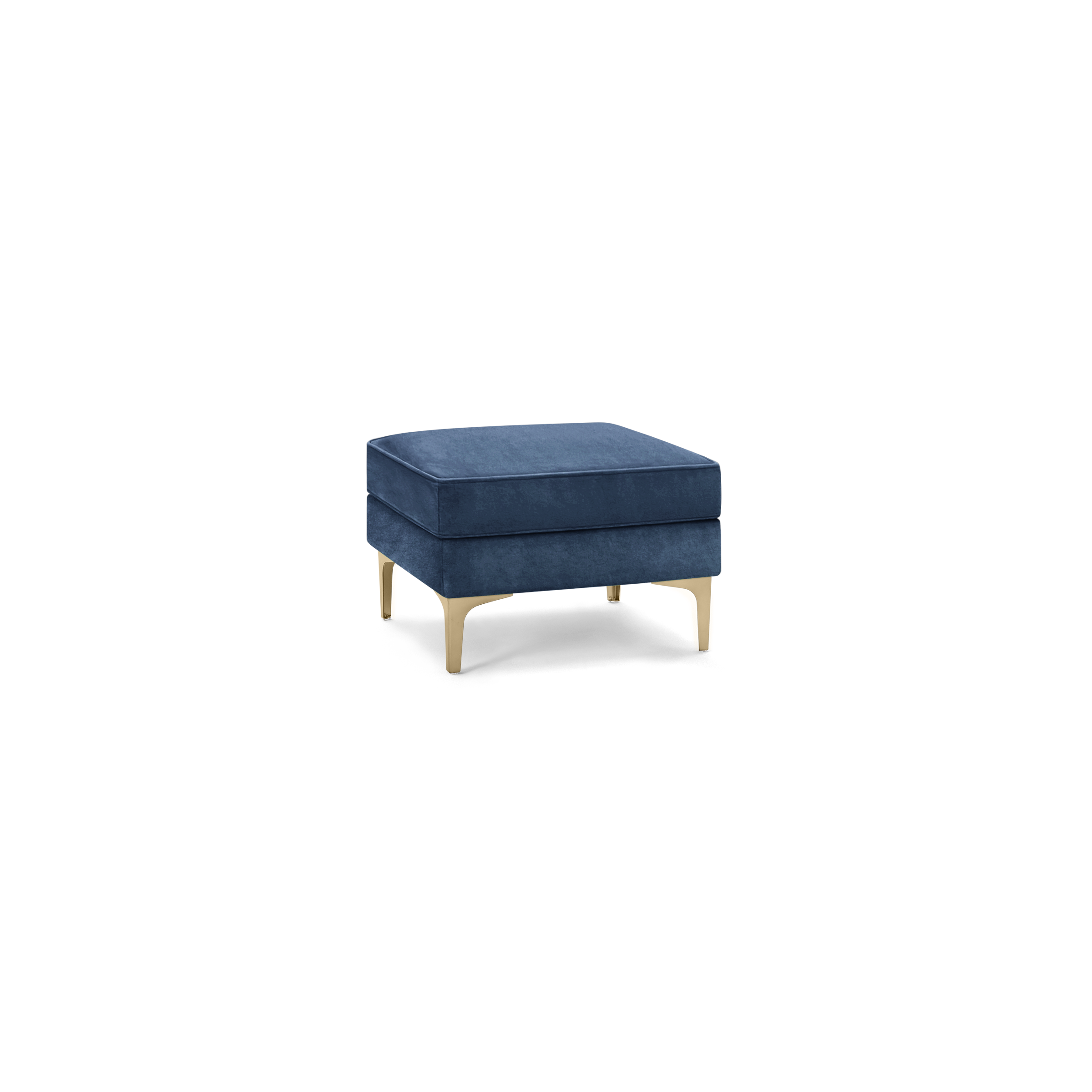 Nomad Velvet Ottoman - Midnight - Performance Velvet / Brass - Metal