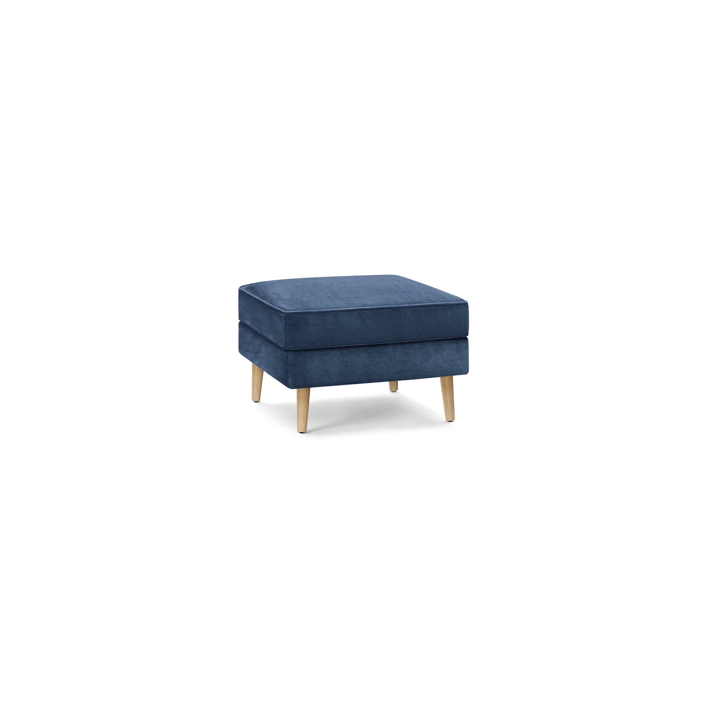 Nomad Velvet Ottoman - Midnight - Performance Velvet / Oak - Wood