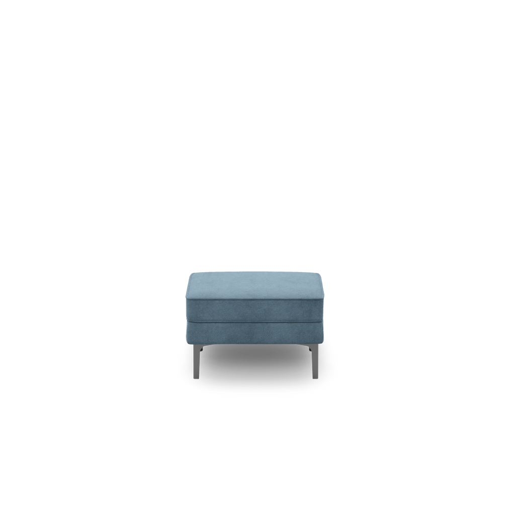 Nomad Velvet Ottoman - Ocean - Performance Velvet / Black - Metal
