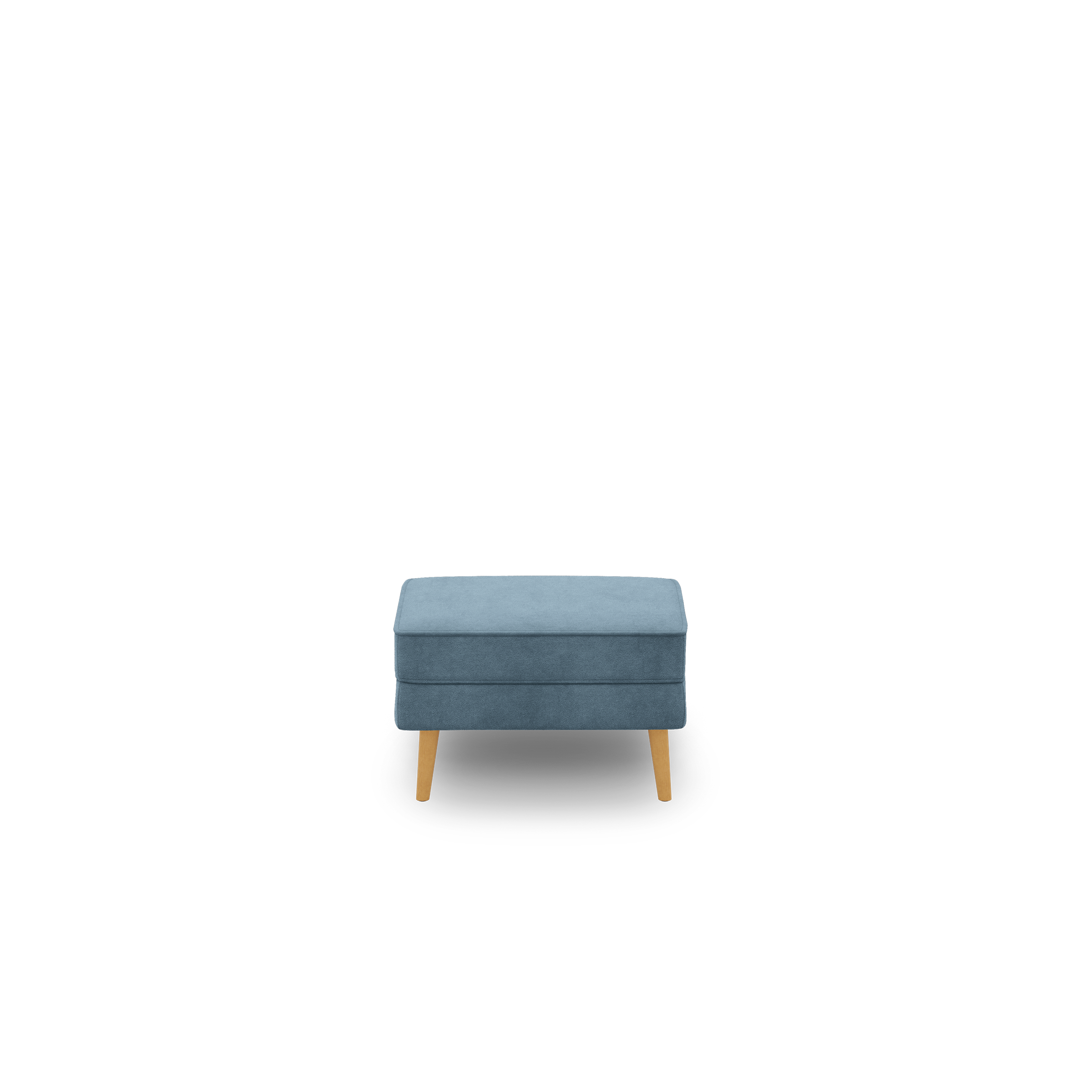 Nomad Velvet Ottoman - Ocean - Performance Velvet / Oak - Wood