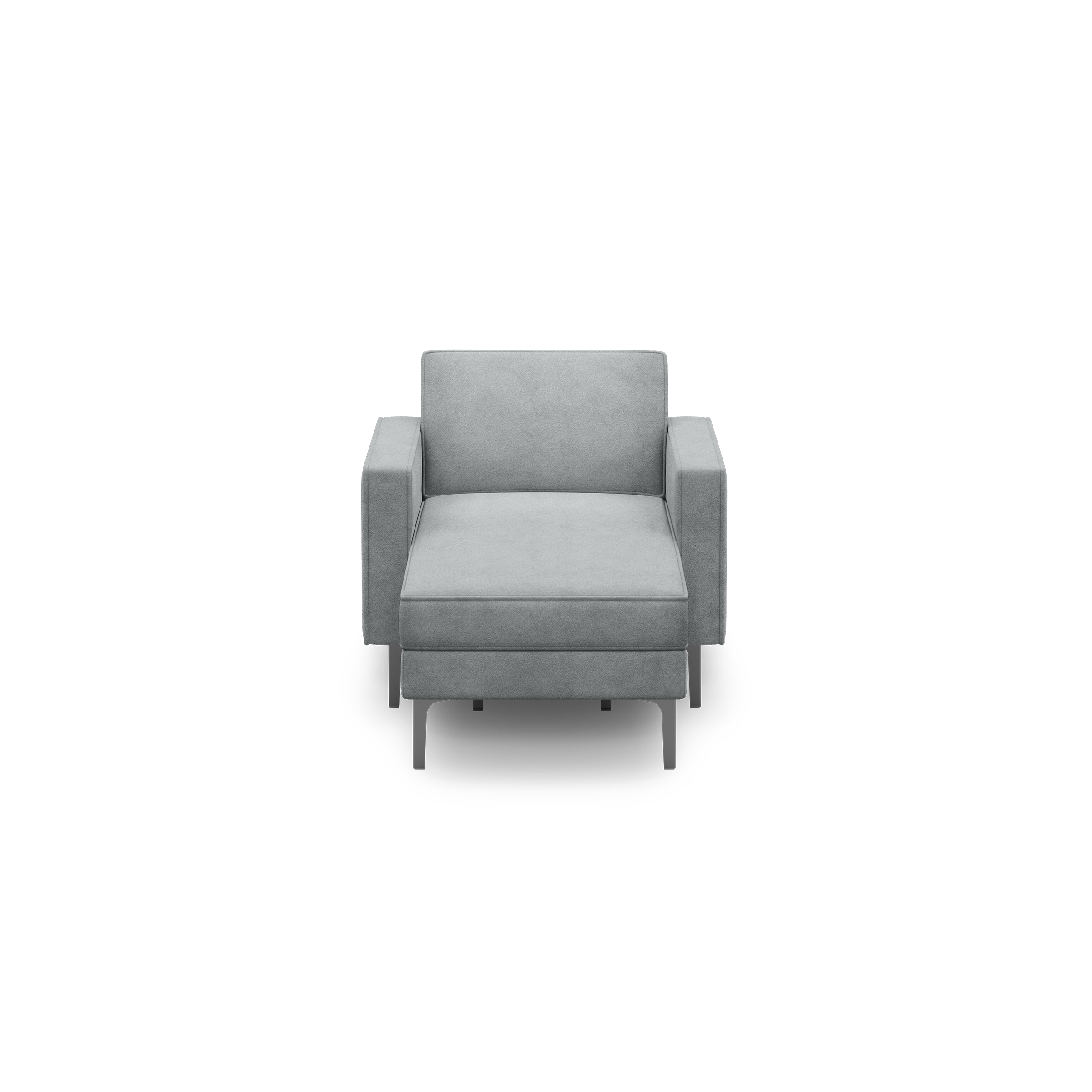 Nomad Velvet Armchair with Chaise - Feather - Performance Velvet / Black - Metal / Block