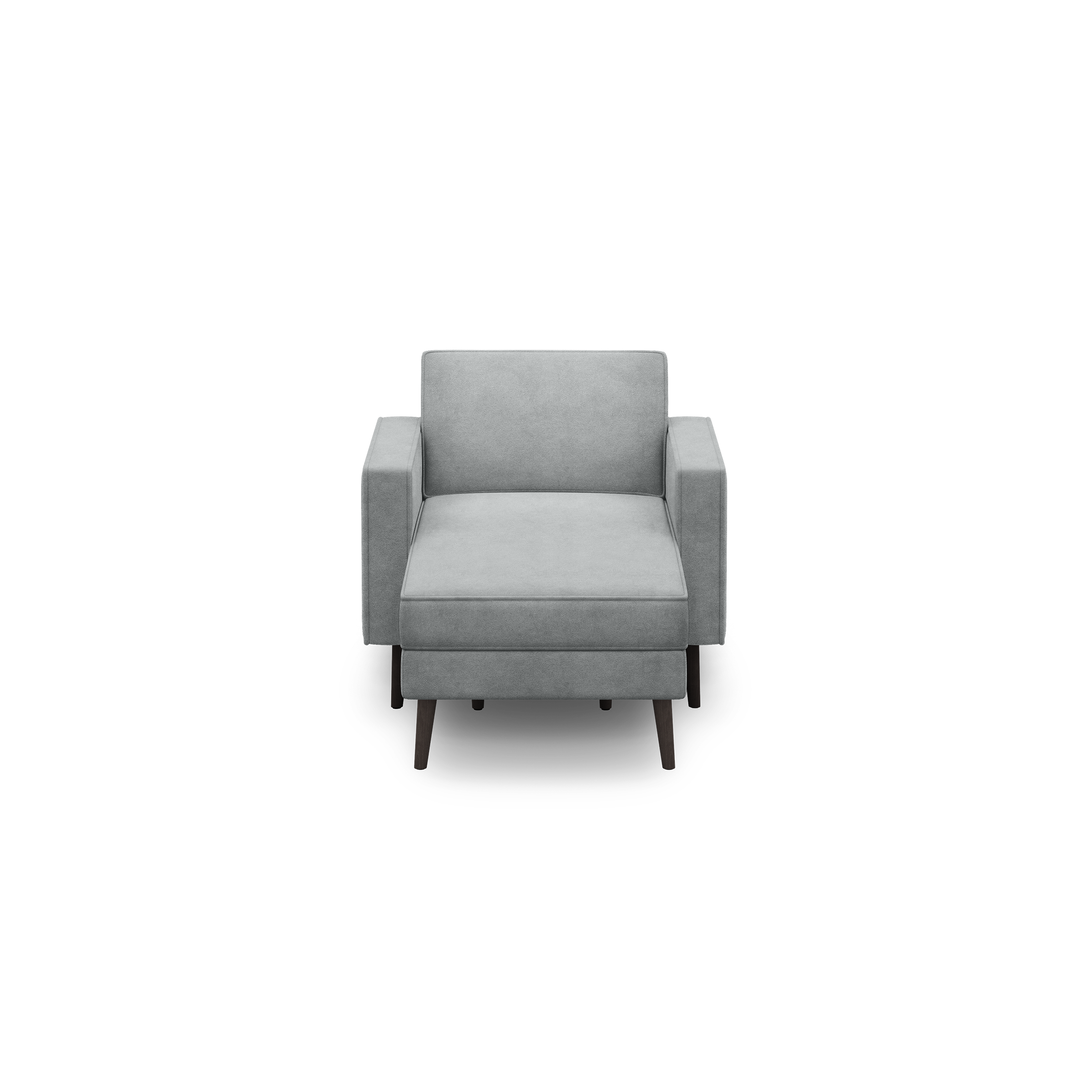 Nomad Velvet Armchair with Chaise - Feather - Performance Velvet / Ebony - Wood / Block