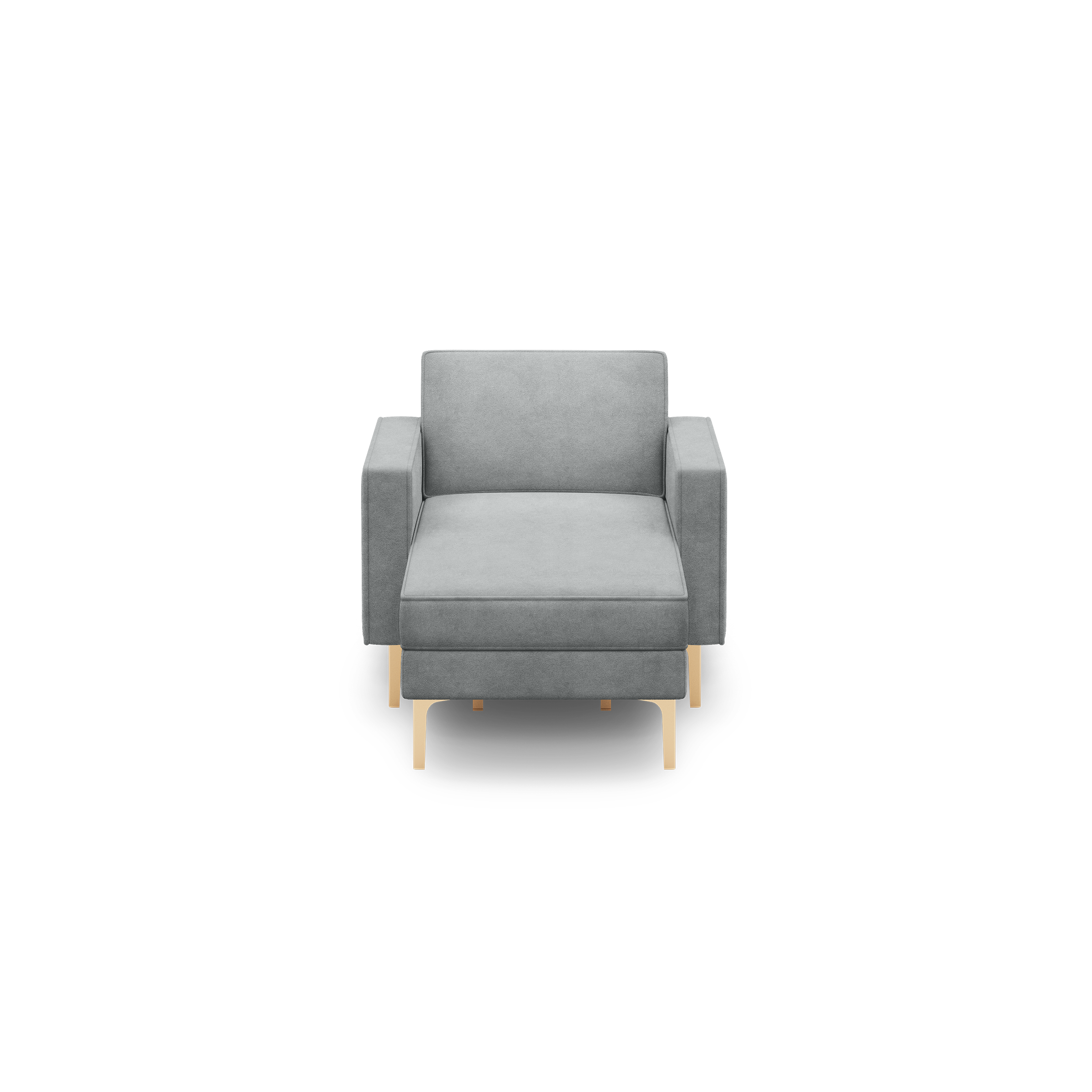 Nomad Velvet Armchair with Chaise - Feather - Performance Velvet / Brass - Metal / Block