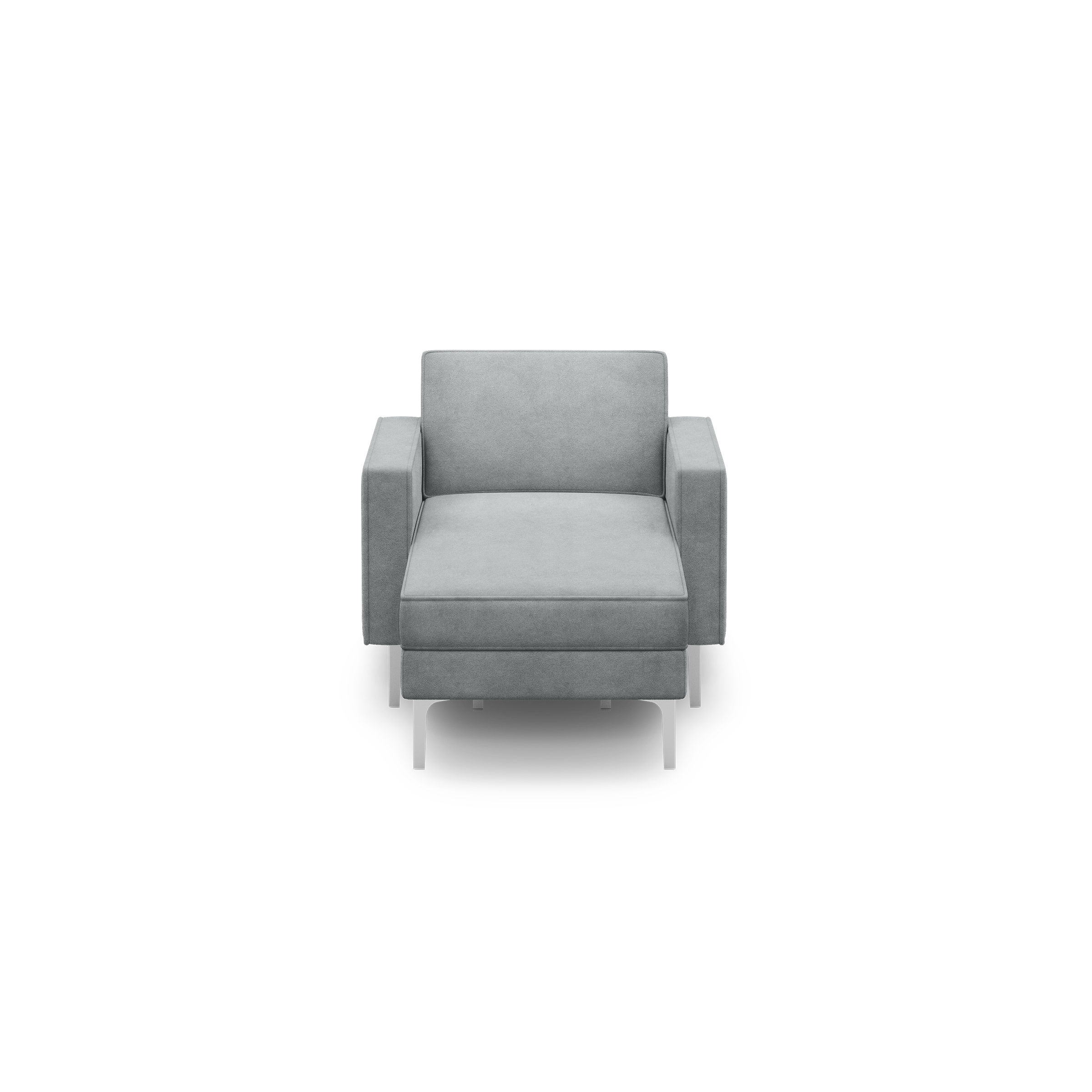 Nomad Velvet Armchair with Chaise - Feather - Performance Velvet / Chrome - Metal / Block