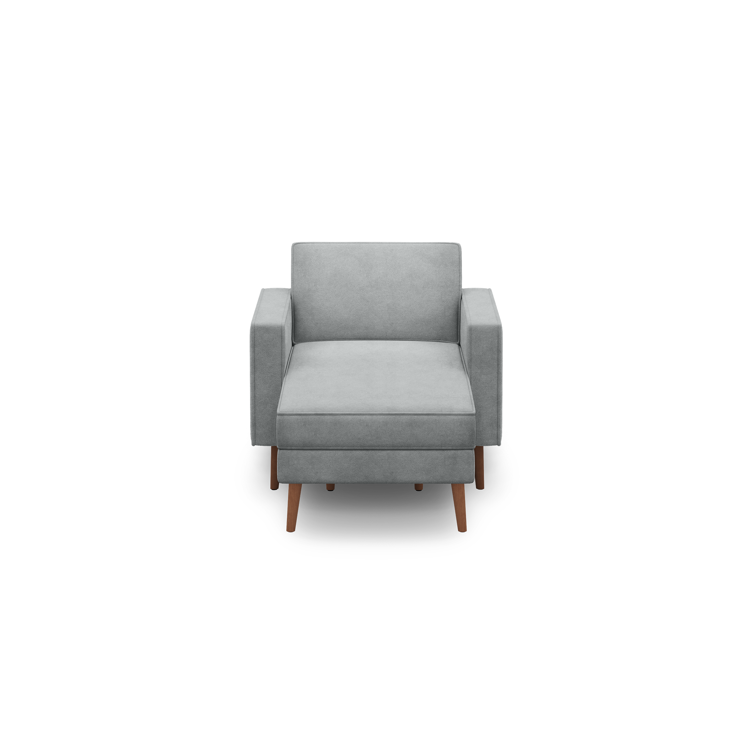 Nomad Velvet Armchair with Chaise - Feather - Performance Velvet / Walnut - Wood / Block