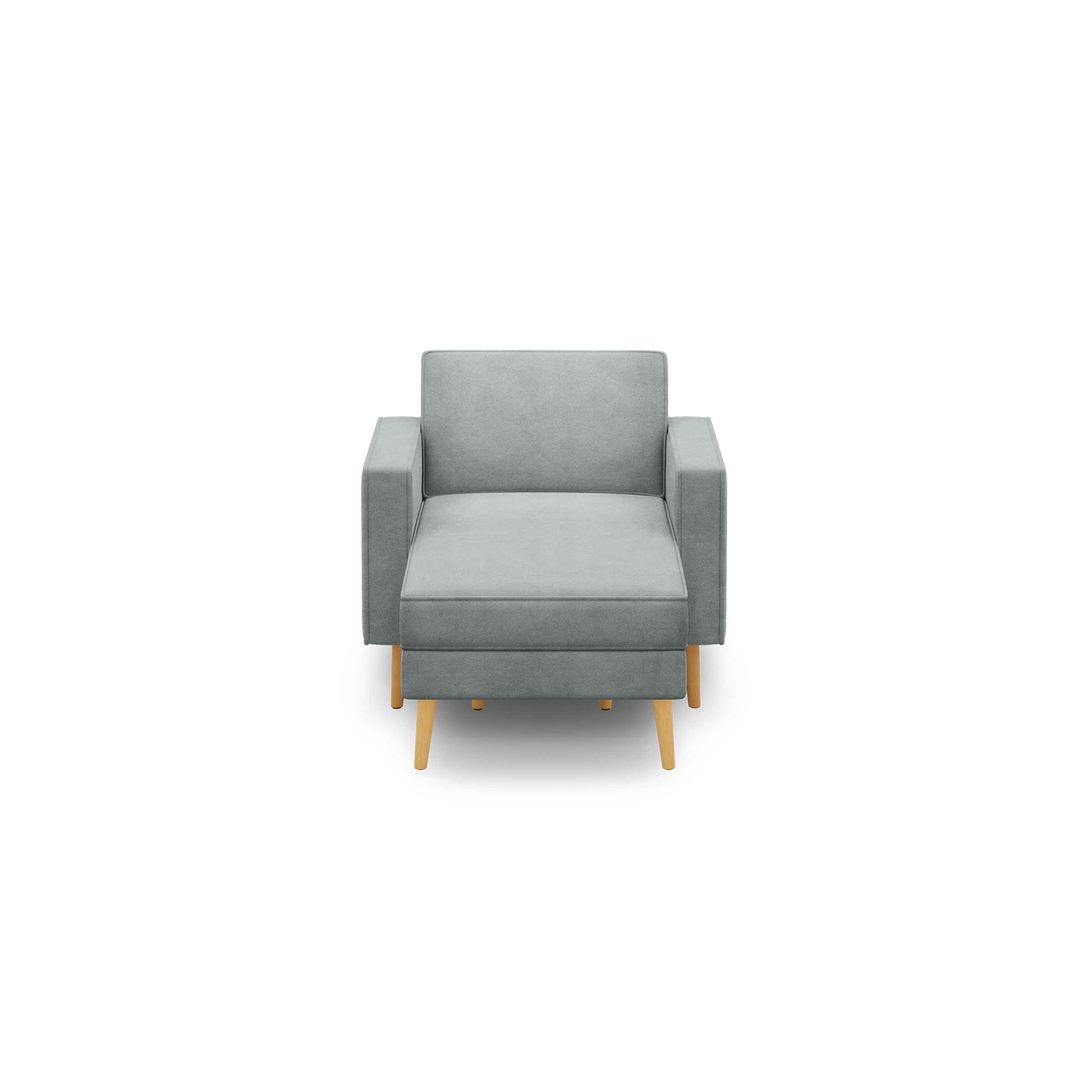 Nomad Velvet Armchair with Chaise - Feather - Performance Velvet / Oak - Wood / Block