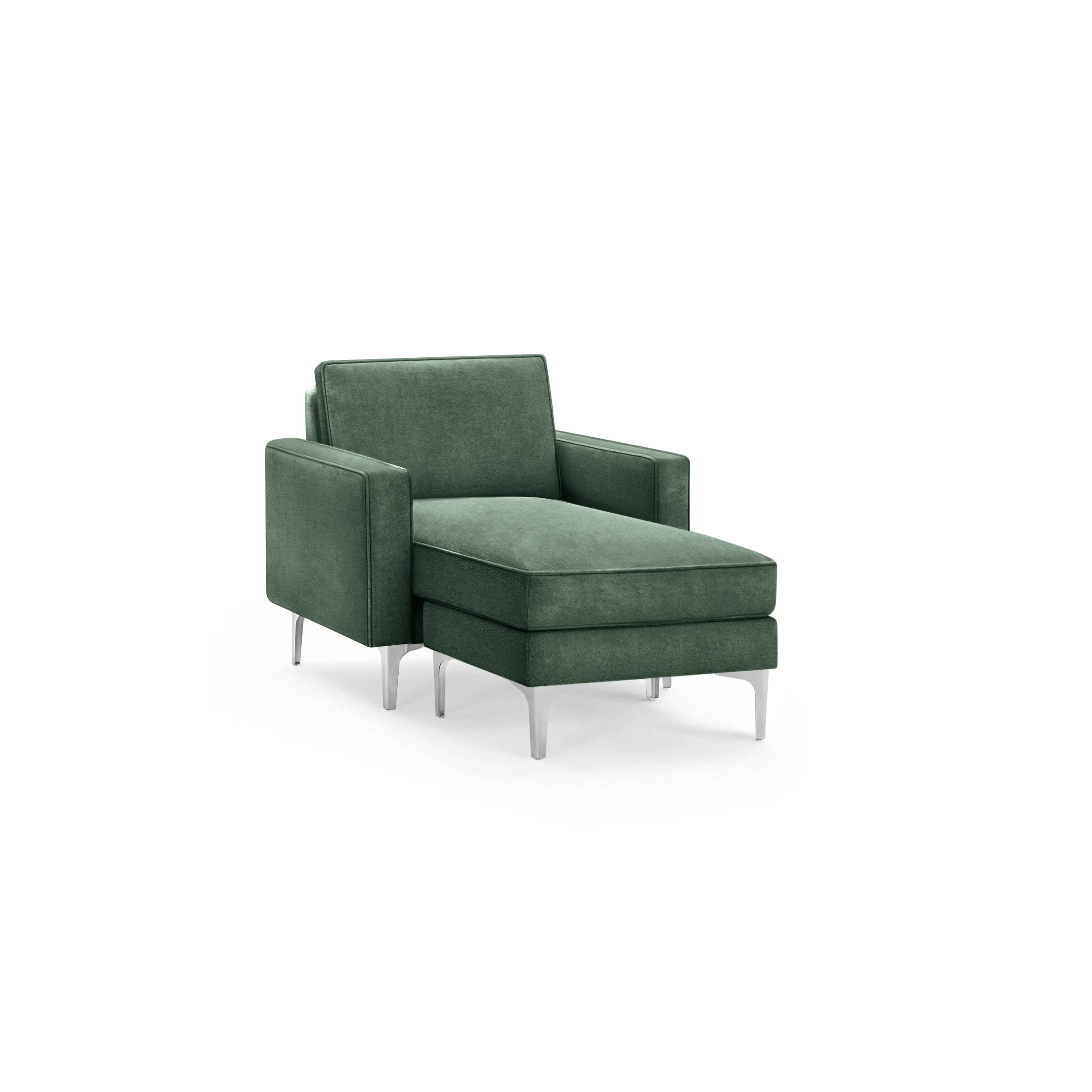 modern green velvet chaise lounge chair with sleek white metal legs and sleek black lac lac lac lac lac lac lac lac lac lac lac lac lac lac lac lac lac lac