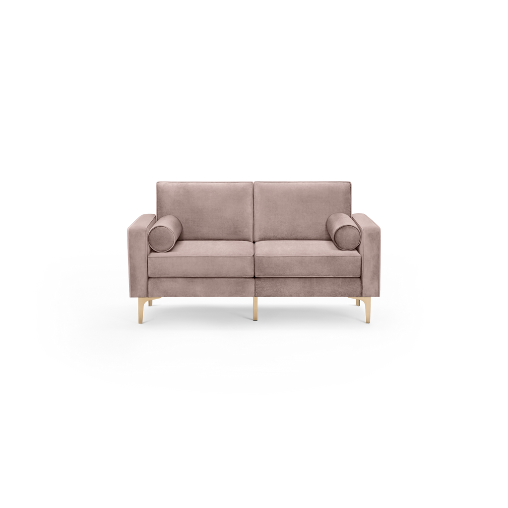 Nomad Velvet Loveseat - Dusk - Performance Velvet / Brass - Metal
