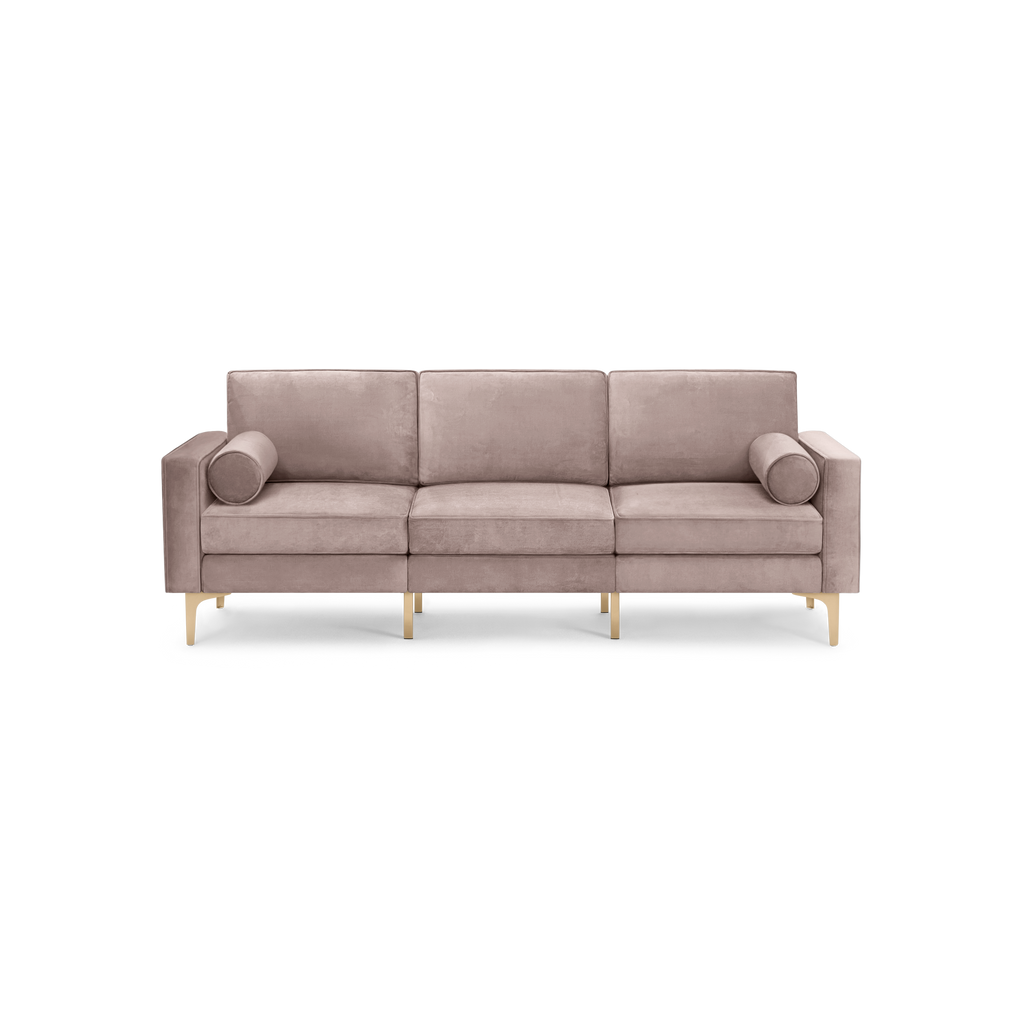 Nomad Velvet Sofa - Dusk - Performance Velvet / Brass - Metal