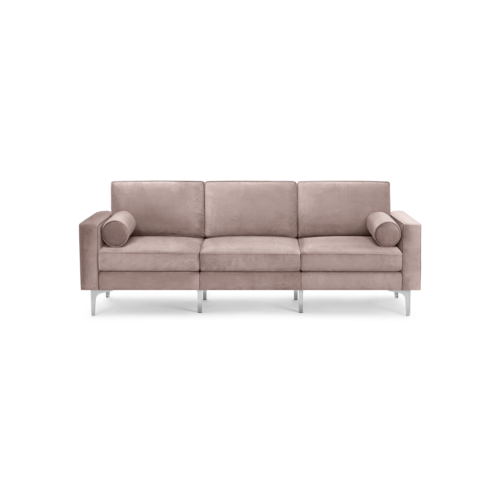 Nomad Velvet Sofa - Dusk - Performance Velvet / Chrome - Metal