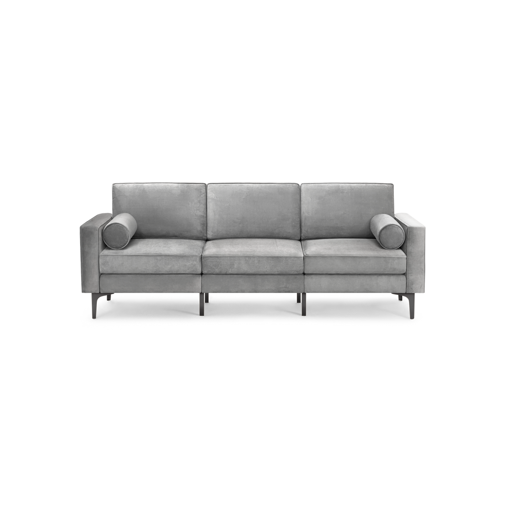 Nomad Velvet Sofa - Feather - Performance Velvet / Black - Metal
