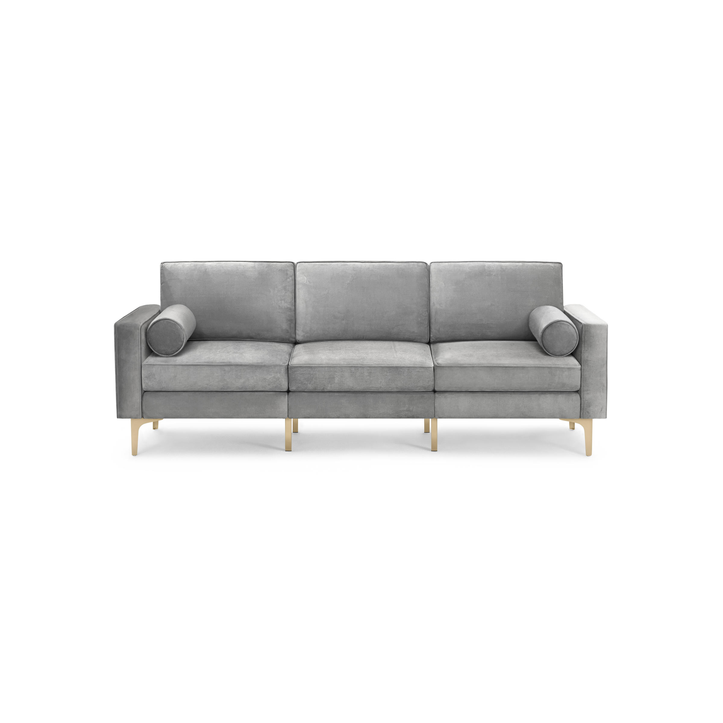 Nomad Velvet Sofa - Feather - Performance Velvet / Brass - Metal
