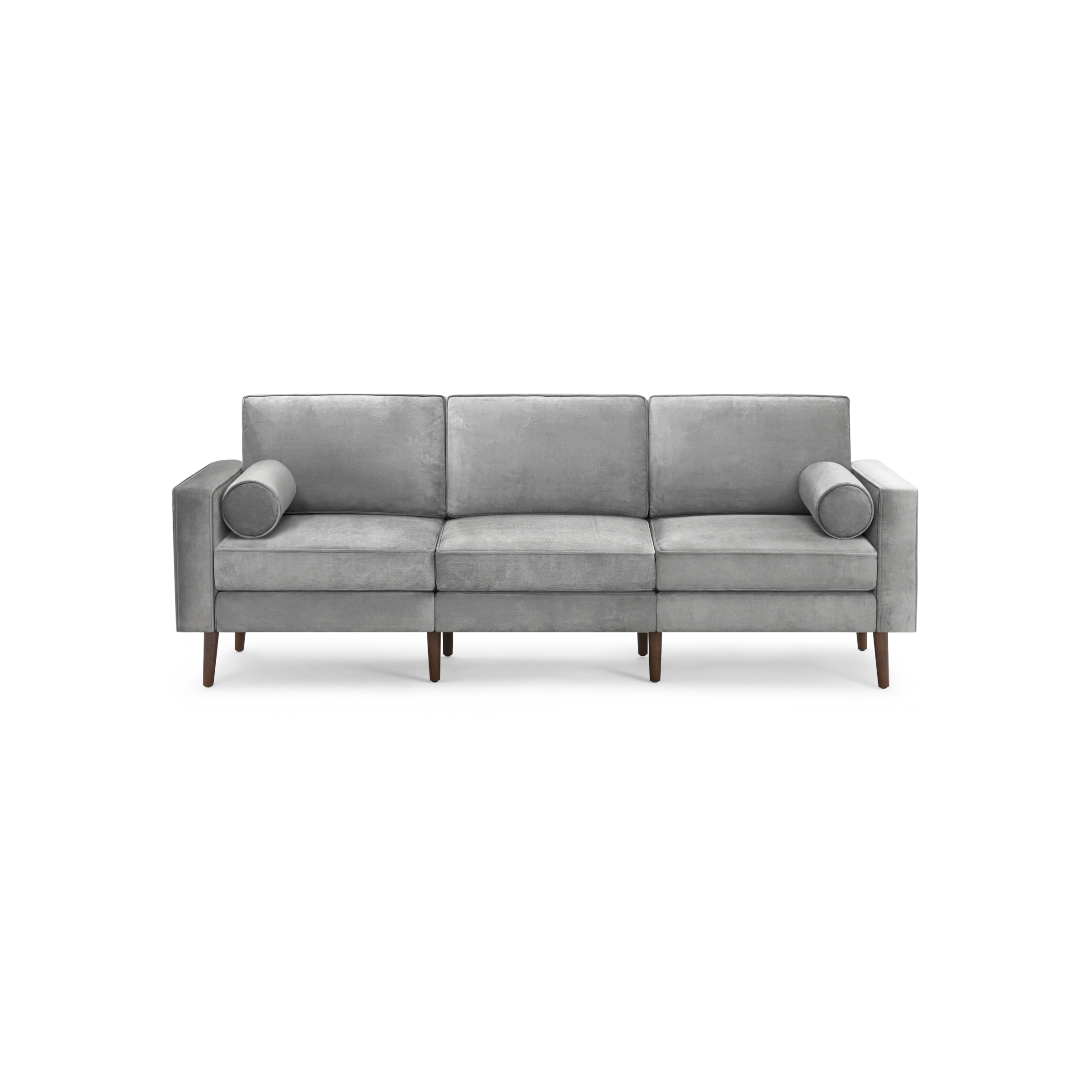 Nomad Velvet Sofa - Feather - Performance Velvet / Walnut - Wood