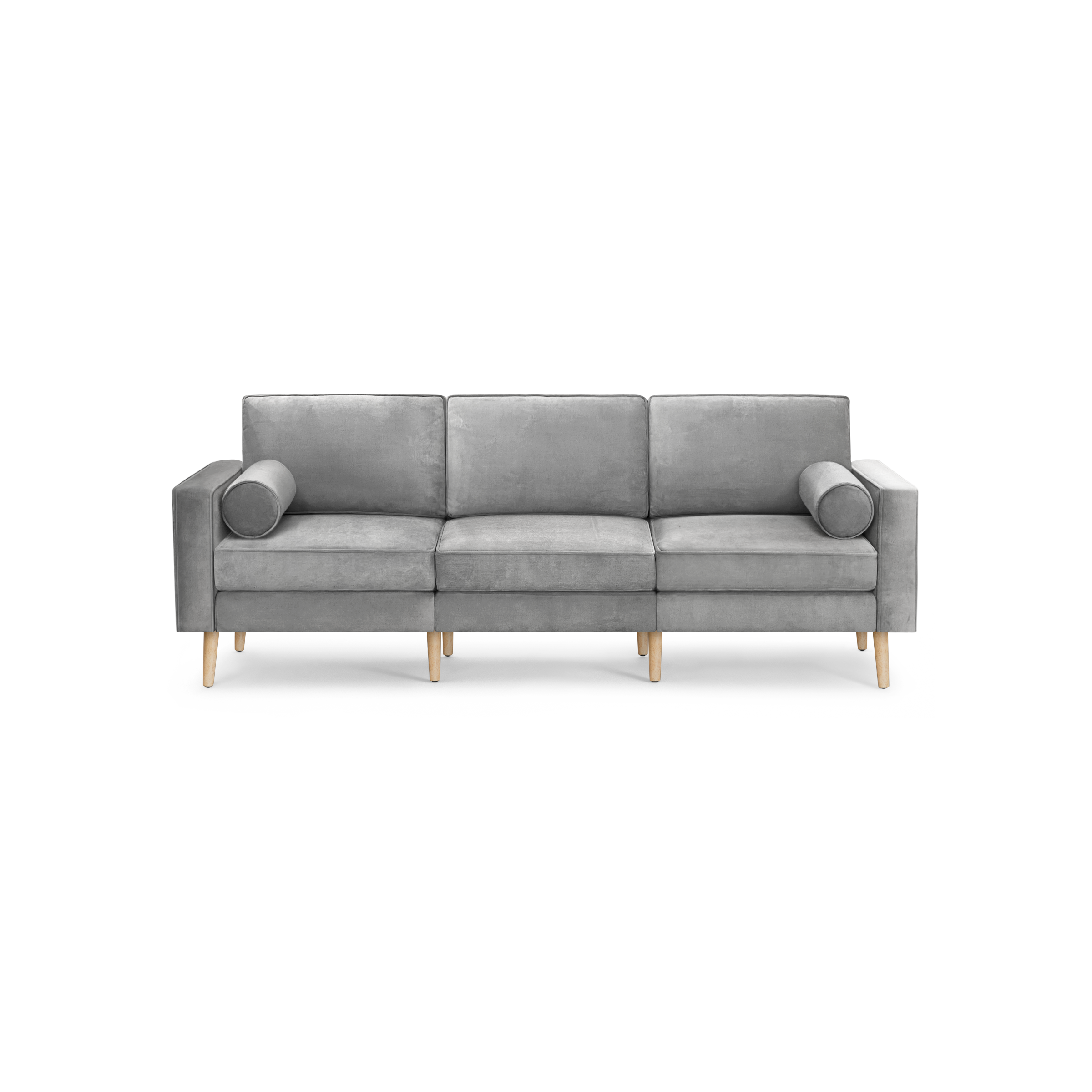 Nomad Velvet Sofa - Feather - Performance Velvet / Oak - Wood