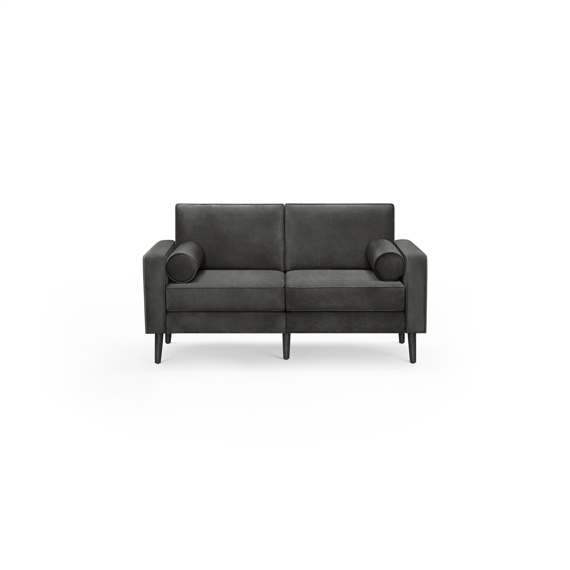 Nomad Velvet Loveseat - Graphite Gray - Performance Velvet / Ebony - Wood