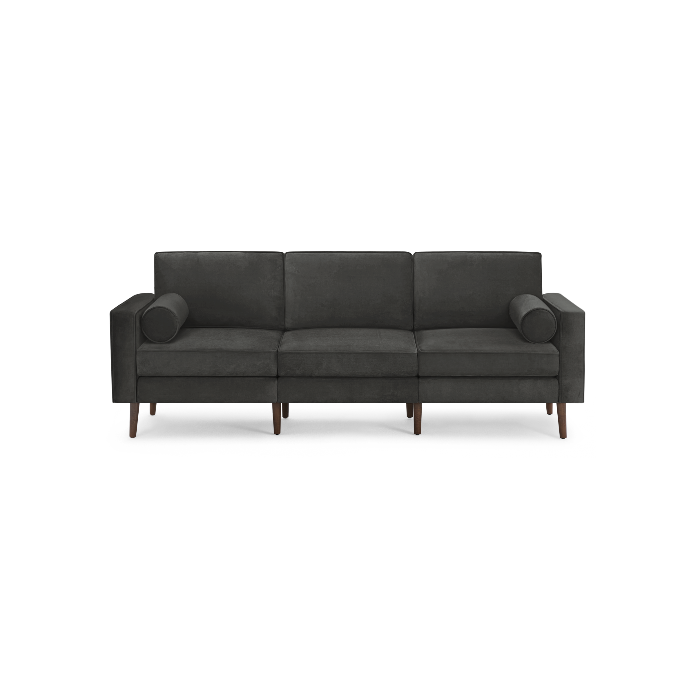 Nomad Velvet Sofa - Graphite Gray - Performance Velvet / Walnut - Wood
