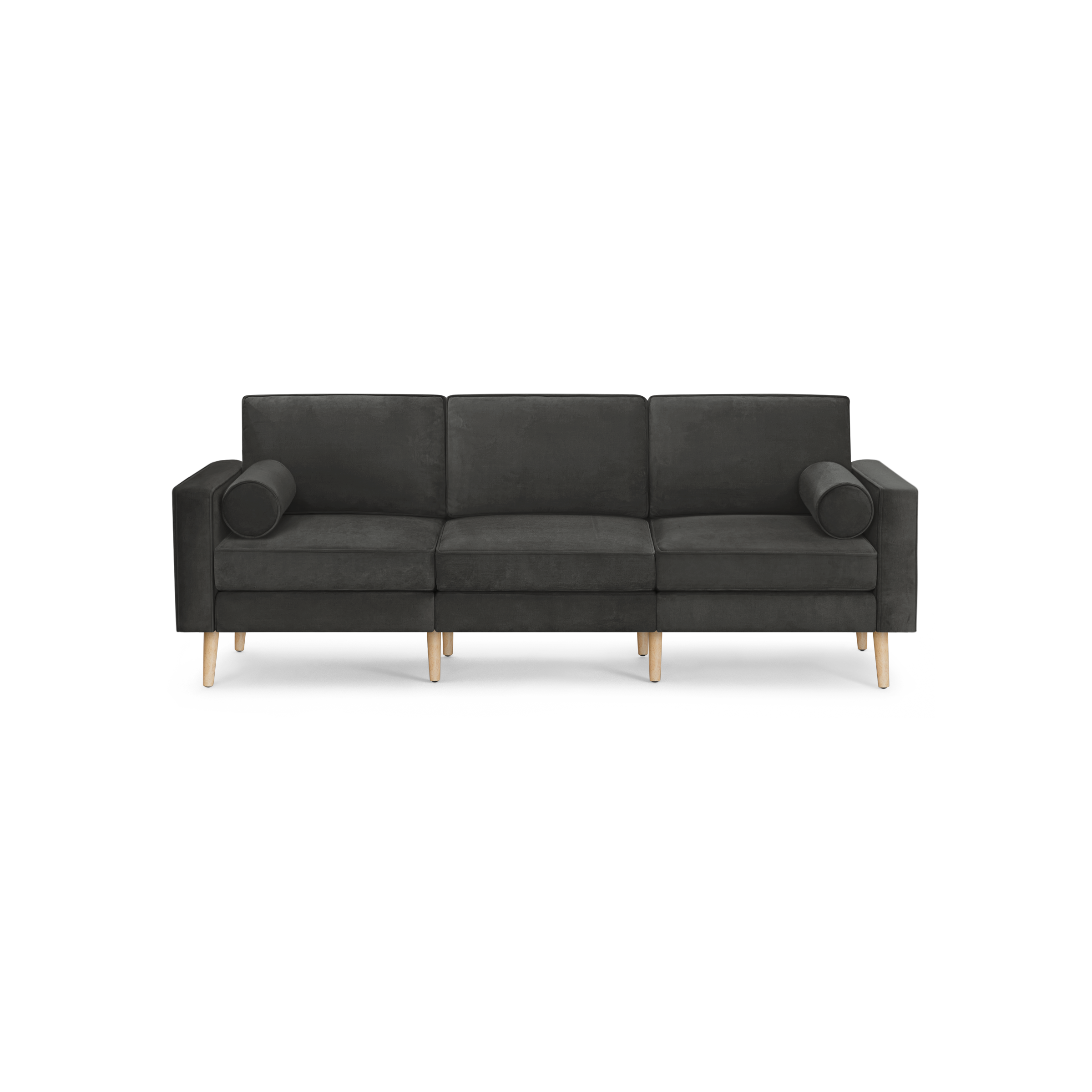 Nomad Velvet Sofa - Graphite Gray - Performance Velvet / Oak - Wood