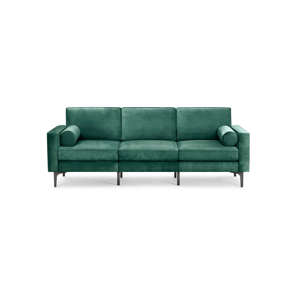 Nomad Velvet Sofa - Jade - Performance Velvet / Black - Metal