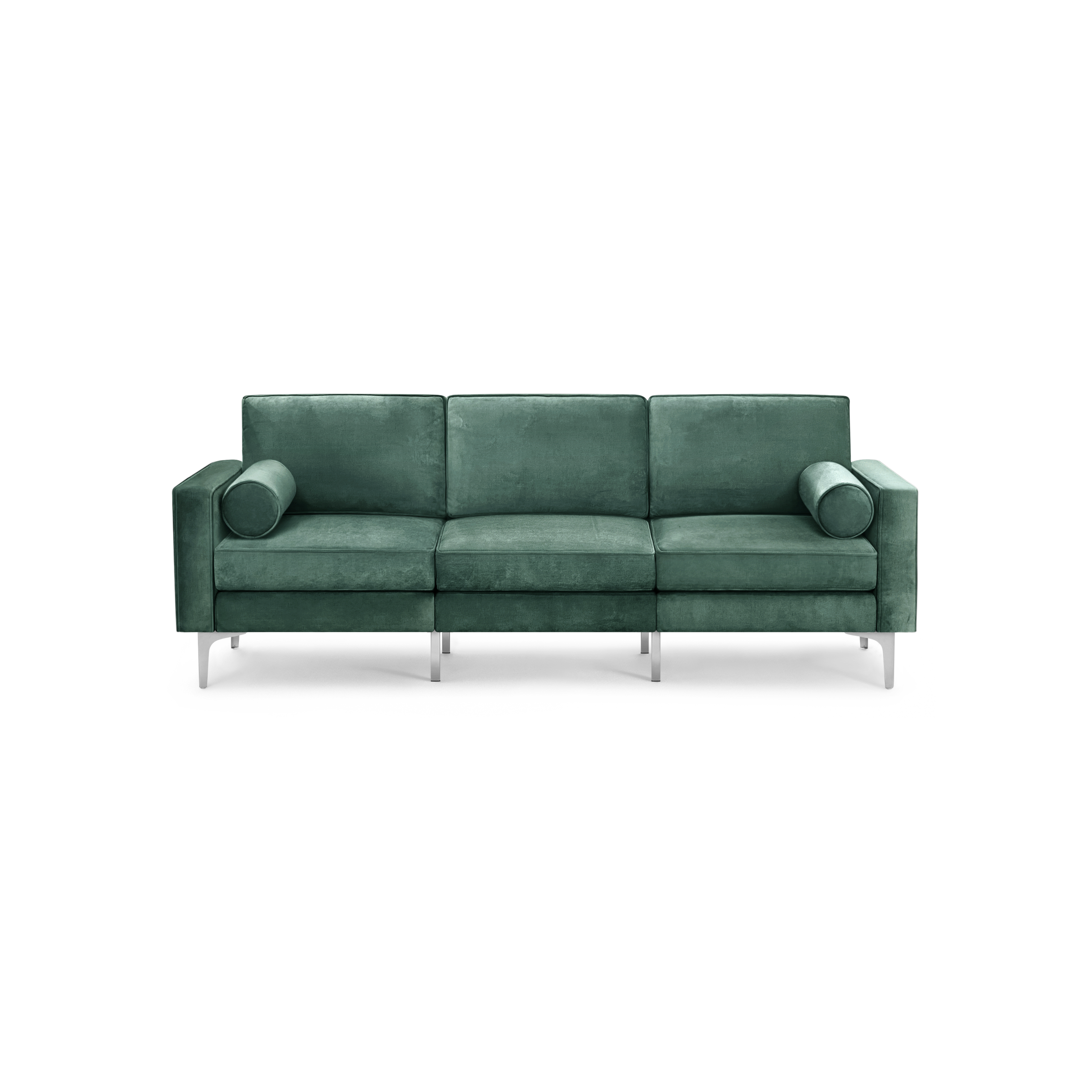 Nomad Velvet Sofa - Jade - Performance Velvet / Chrome - Metal
