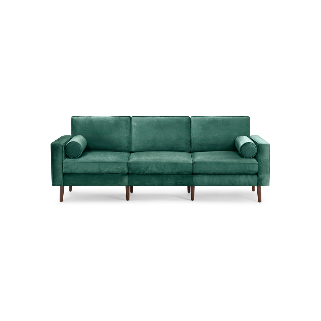 Nomad Velvet Sofa - Jade - Performance Velvet / Walnut - Wood