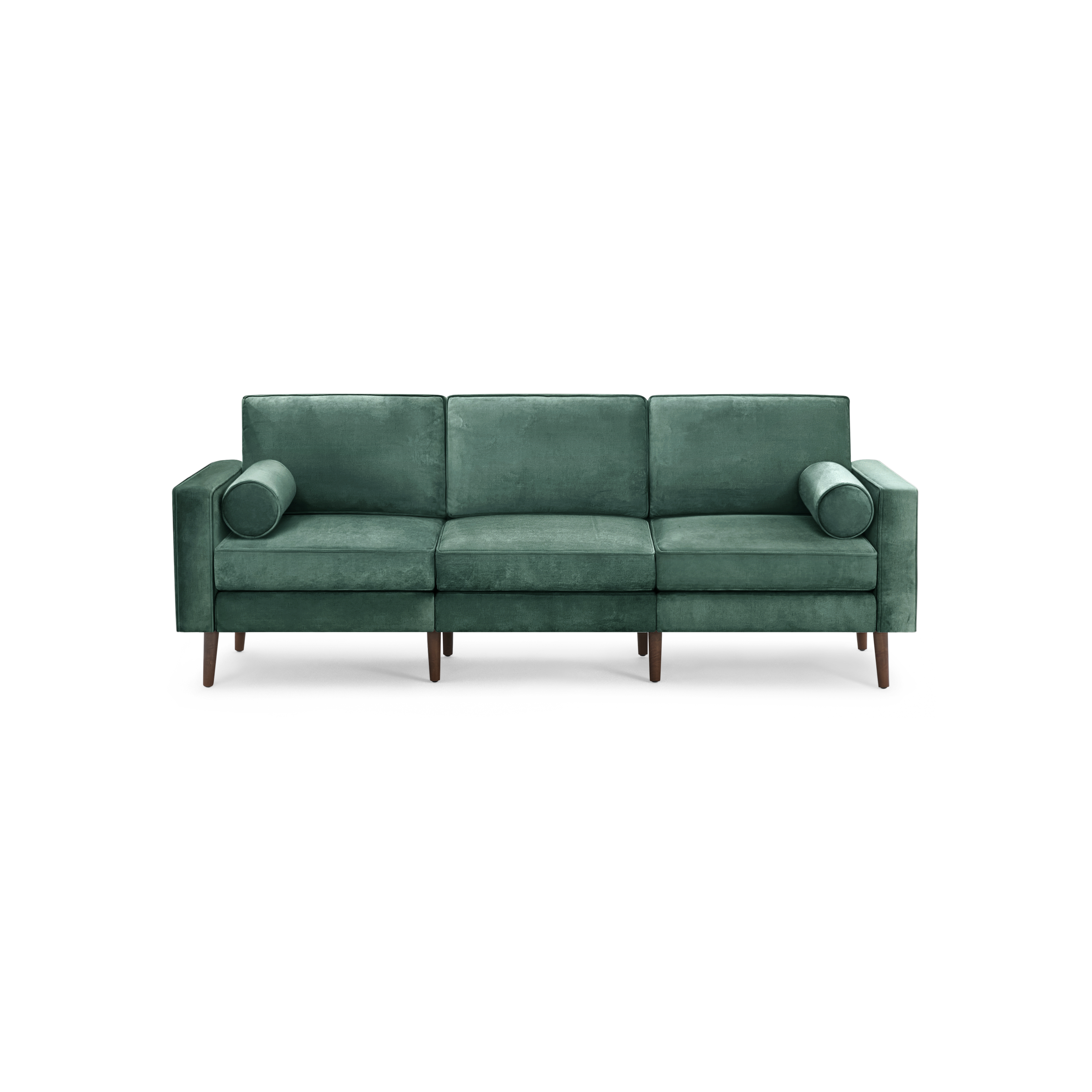 Nomad Velvet Sofa - Jade - Performance Velvet / Walnut - Wood